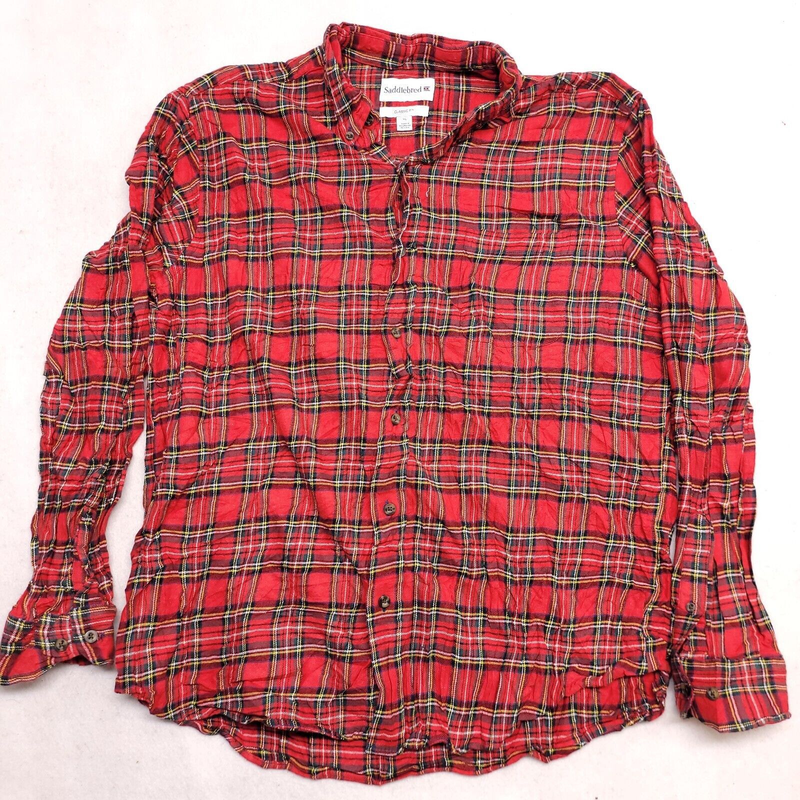 Saddlebred Saddlebred Tartan Flannel Shirt Mens Size Extra Large XL Red Size US XL / EU 56 / 4 - 2 Thumbnail