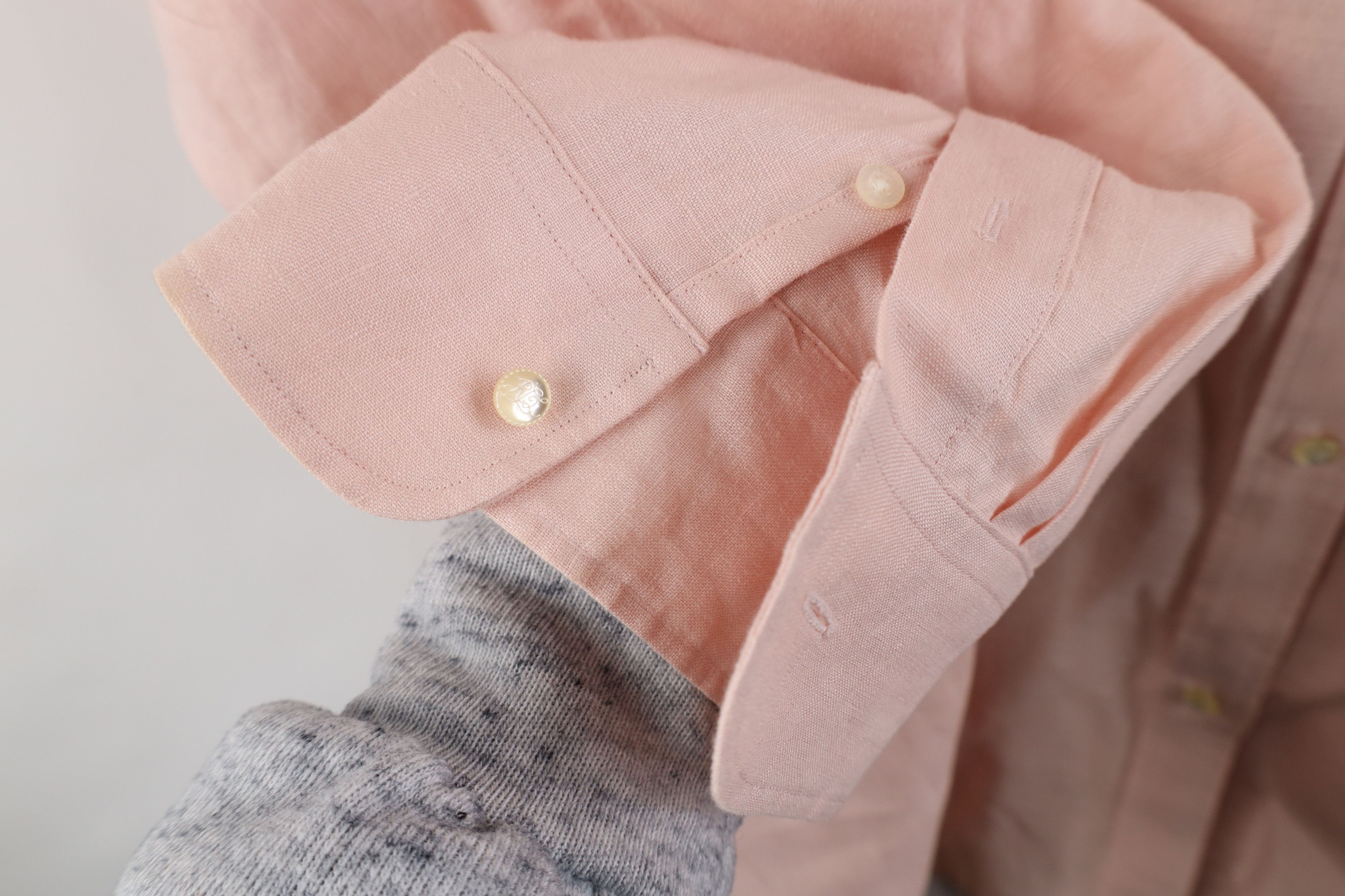 Ralph Lauren × Vintage Vintage 90s Ralph Lauren Linen Collared Button Shirt Pink Size 3XL / US 20-22 - 6 Thumbnail