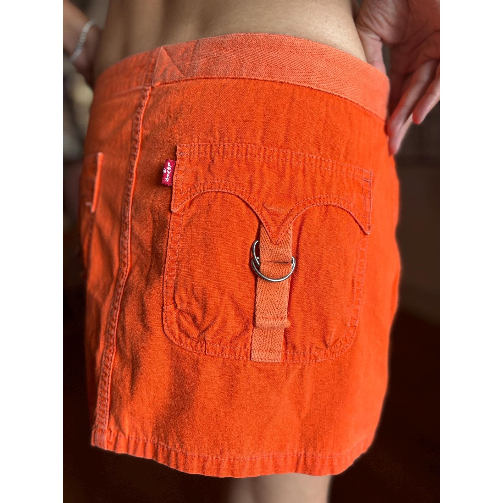 Levi's × Levi's Vintage Clothing Levi’s Red Tab Mini Skirt Y2K Orange D-Ring Pocket Utility M Size 28" / US 6 / IT 42 - 3 Thumbnail