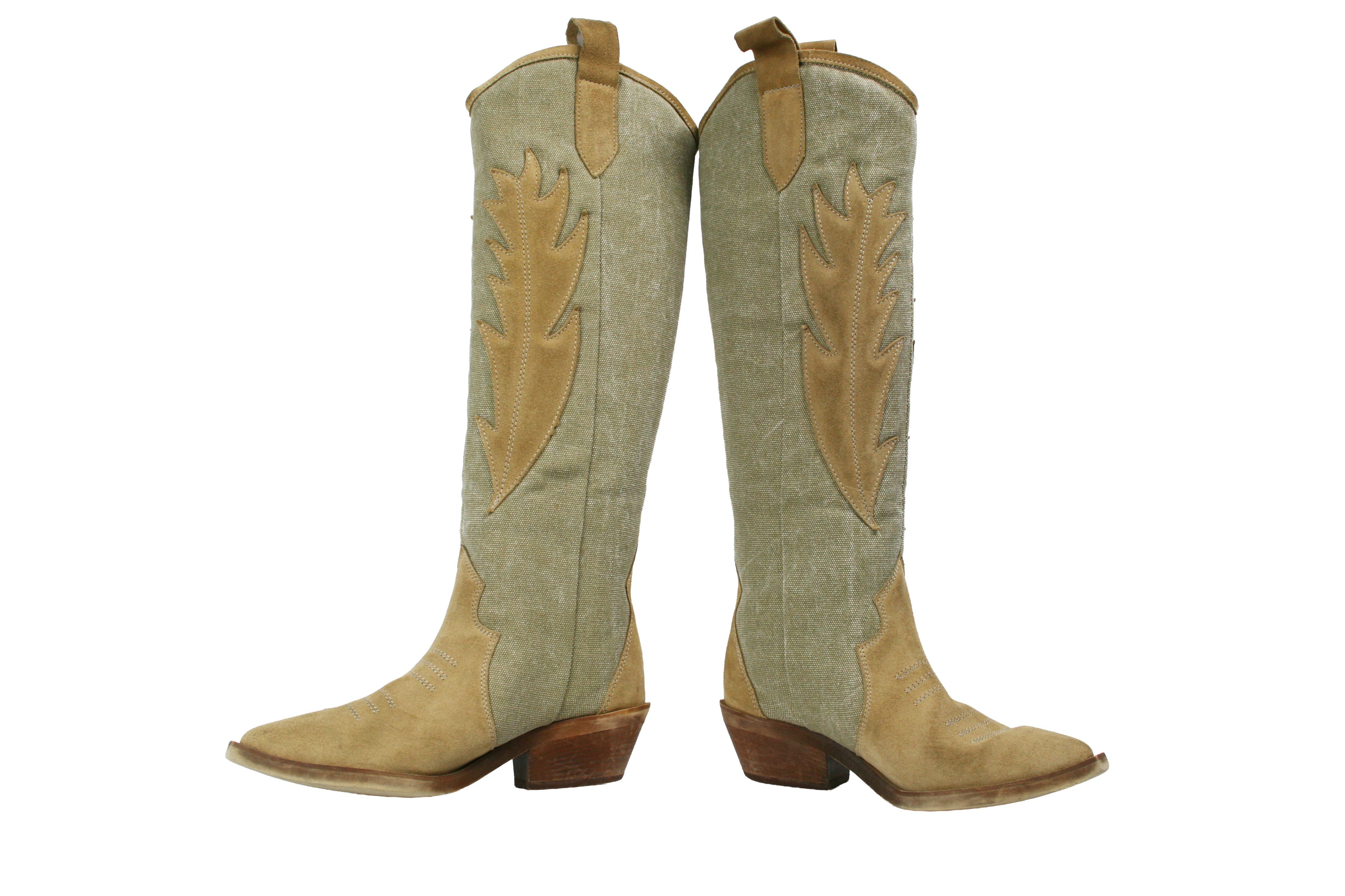Japanese Brand L37 Let's Get Lost Knee Cowboy Western Y2K Boots Size US 6 / IT 36 - 8 Thumbnail