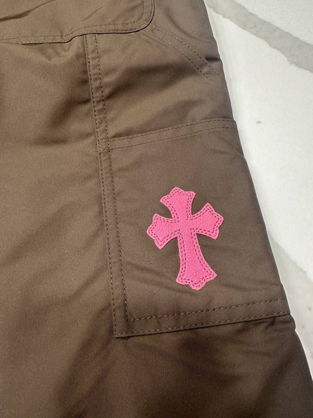 Chrome Hearts 🔥Chrome Hearts Double Knee Leather Brown Shorts🔥 Size US 34 / EU 50 - 6 Thumbnail