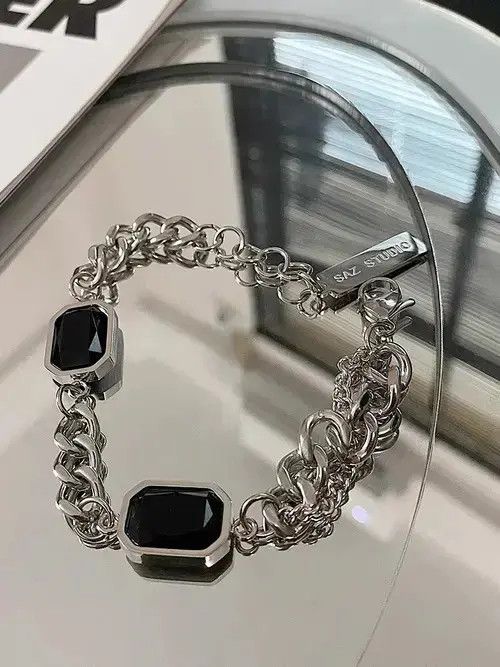 Other Vintage black gem bracelet Size ONE SIZE - 4 Thumbnail