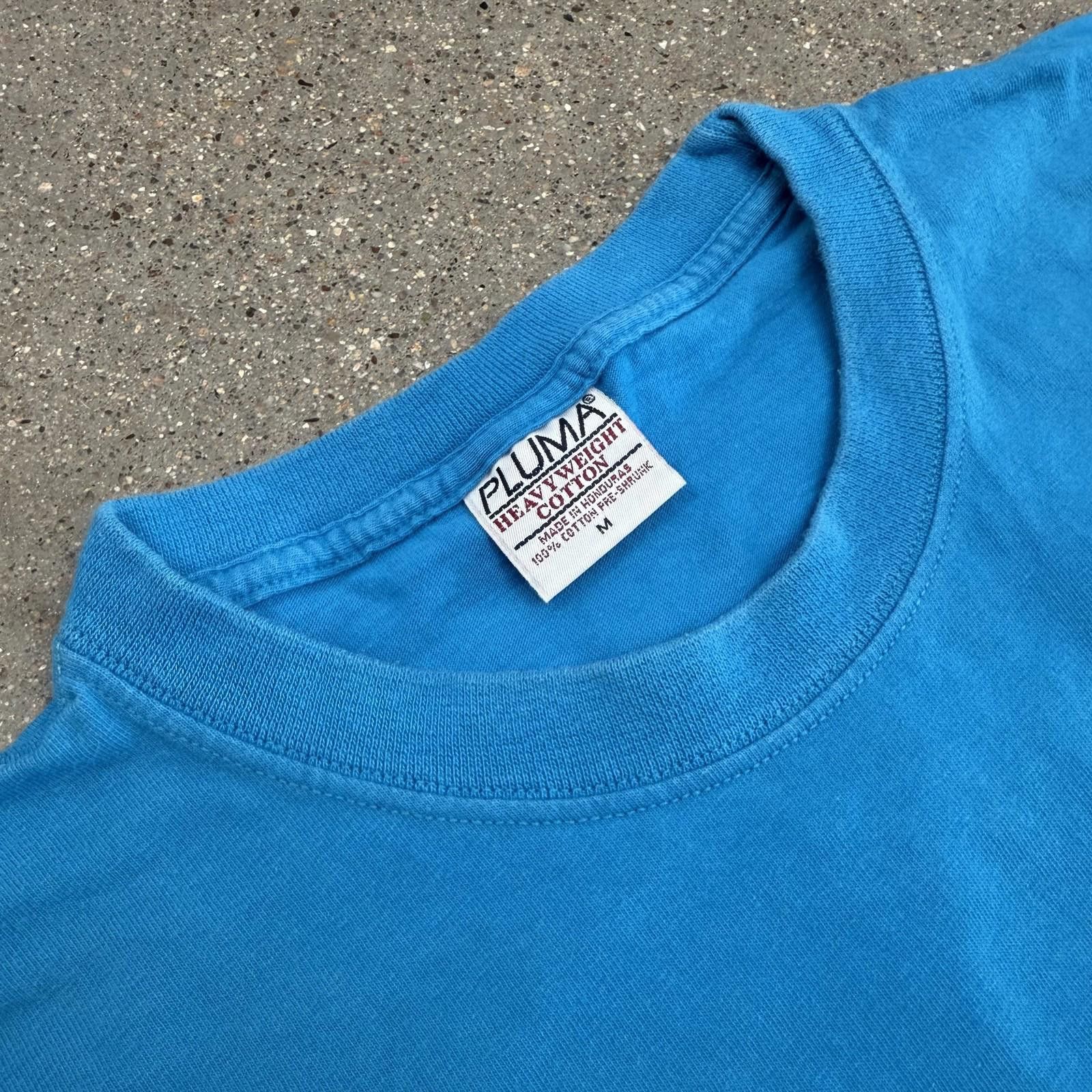 Puma Pluma T-Shirt Mens M Blue Heavyweight Cotton Blank Crewneck Size US M / EU 48-50 / 2 - 3 Thumbnail