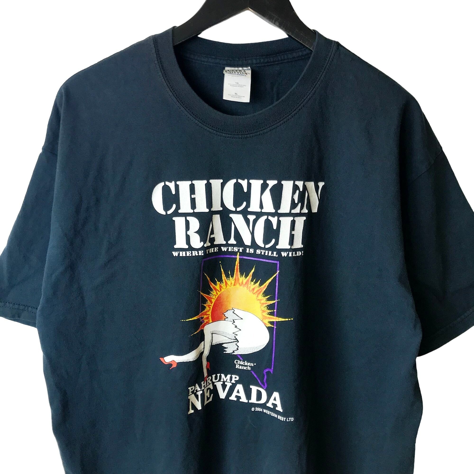 Vintage 2004 Vintage Y2K Chicken Ranch T Shirt Adult Black XL Logo