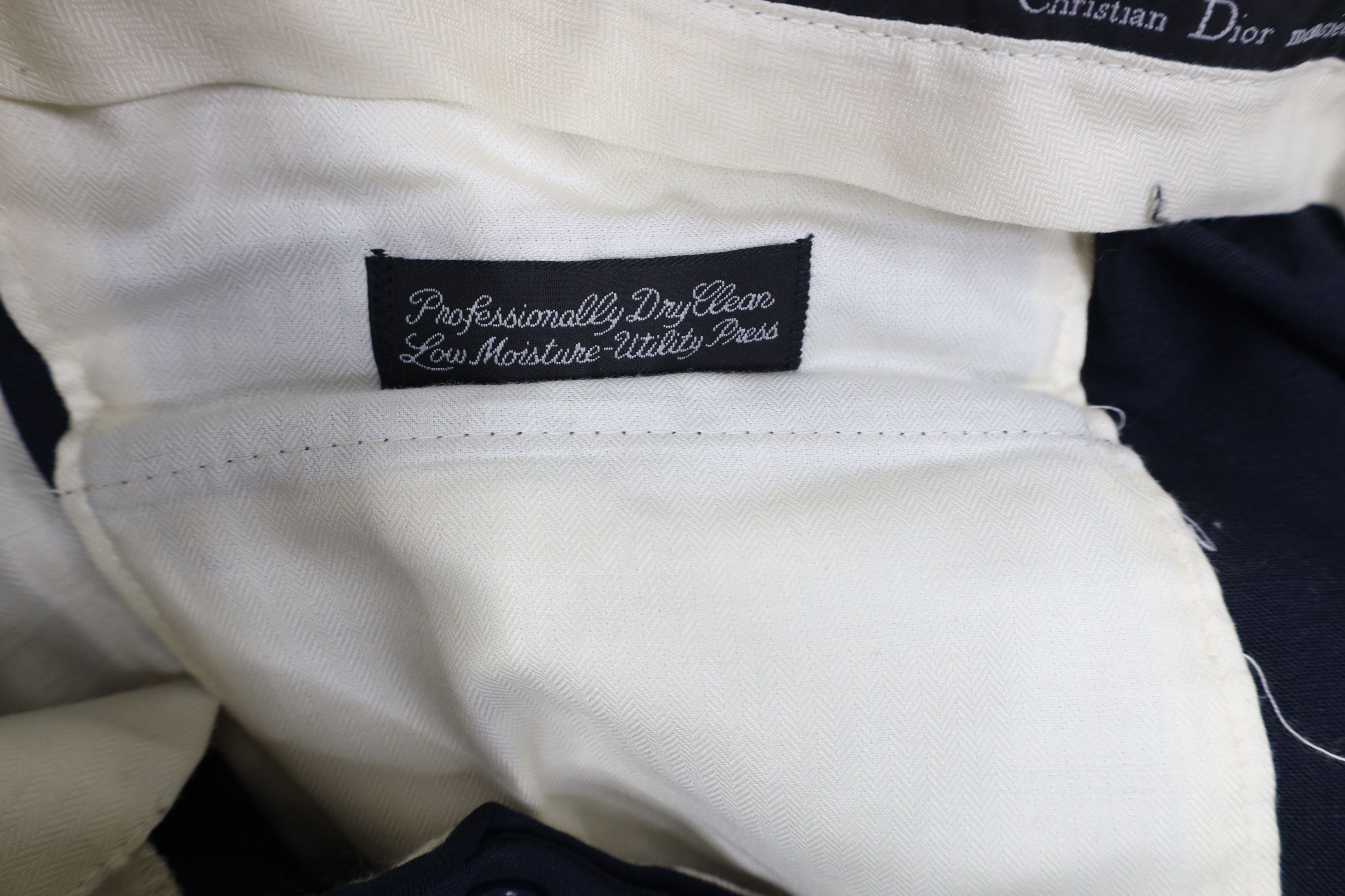 Christian Dior Monsieur Vintage 70s Christian Dior Wide Leg Chino Pants Navy Blue Size US 38 / EU 54 - 7 Thumbnail