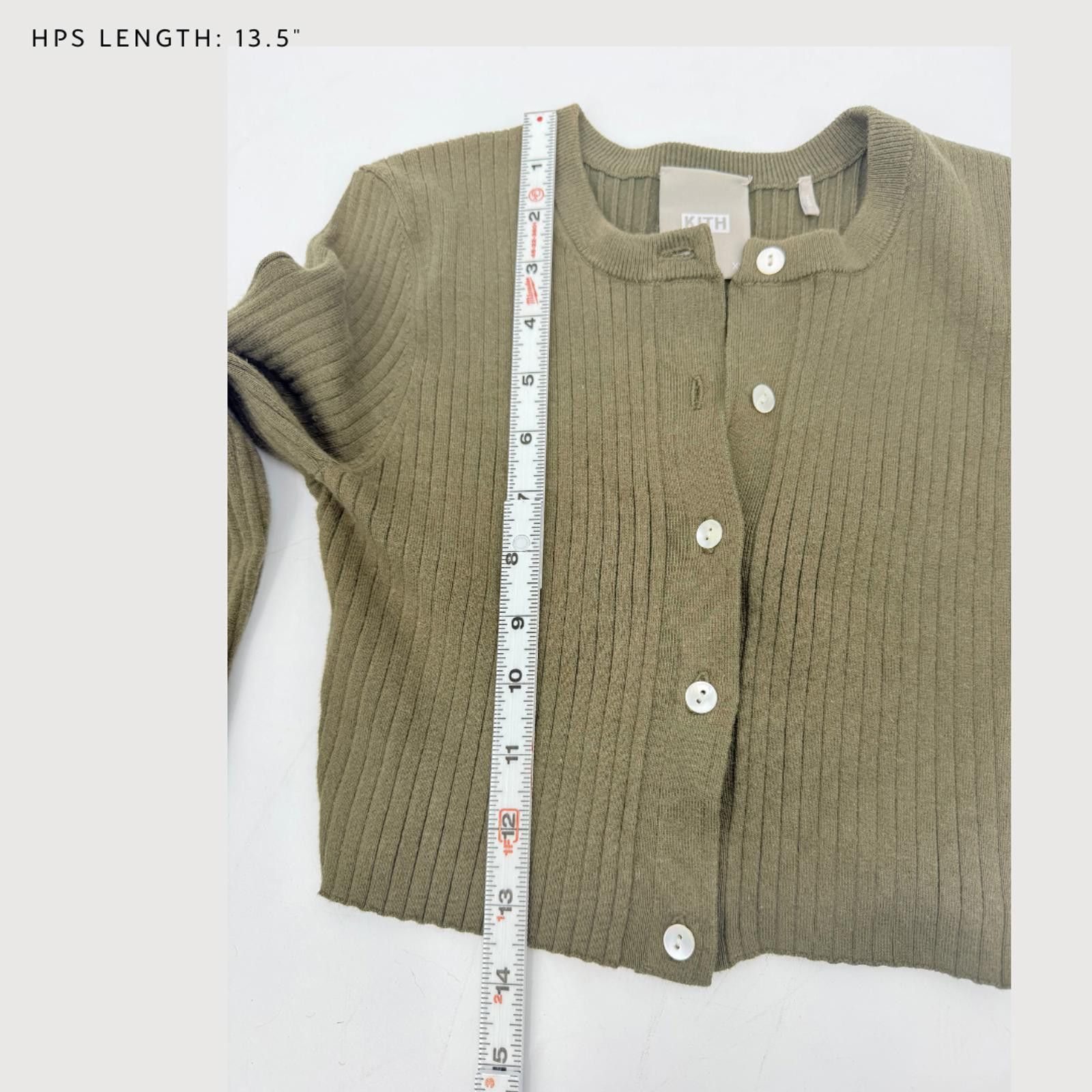 Kith Kith Cropped Ribbed Cardigan Olive XS Size XS / US 0-2 / IT 36-38 - 7 Thumbnail