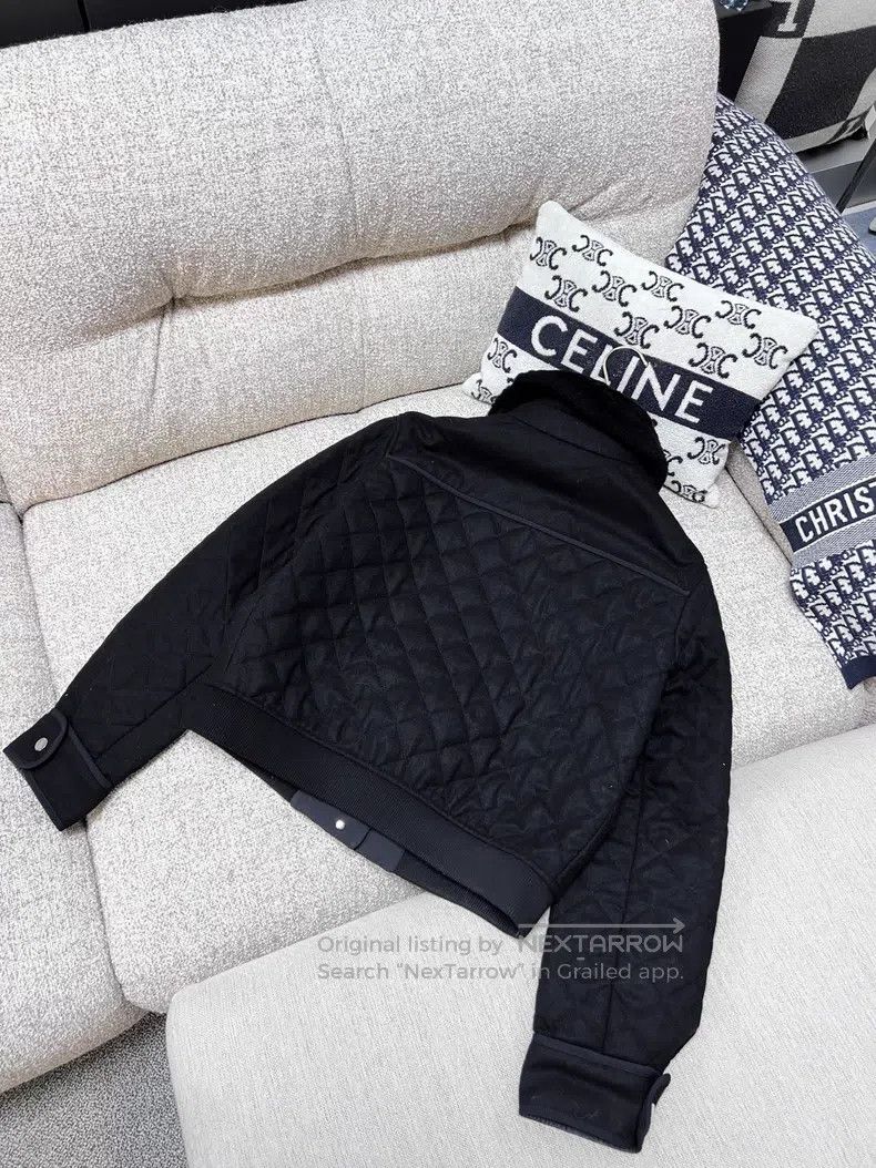 Hermes Hermes Black Diamond Quilted Wool Pilot Jacket Cotton Coat Size XS / US 0-2 / IT 36-38 - 3 Thumbnail