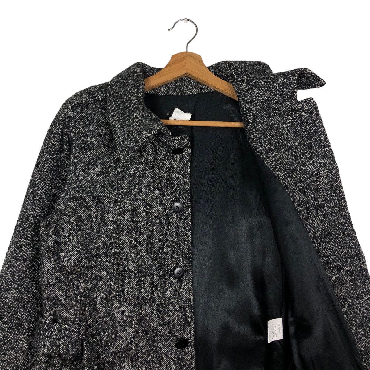 agnes b. Rich Black Wool Long Fly Coats Jacket Agnes B. Belted Japan Size US M / EU 48-50 / 2 - 12 Thumbnail