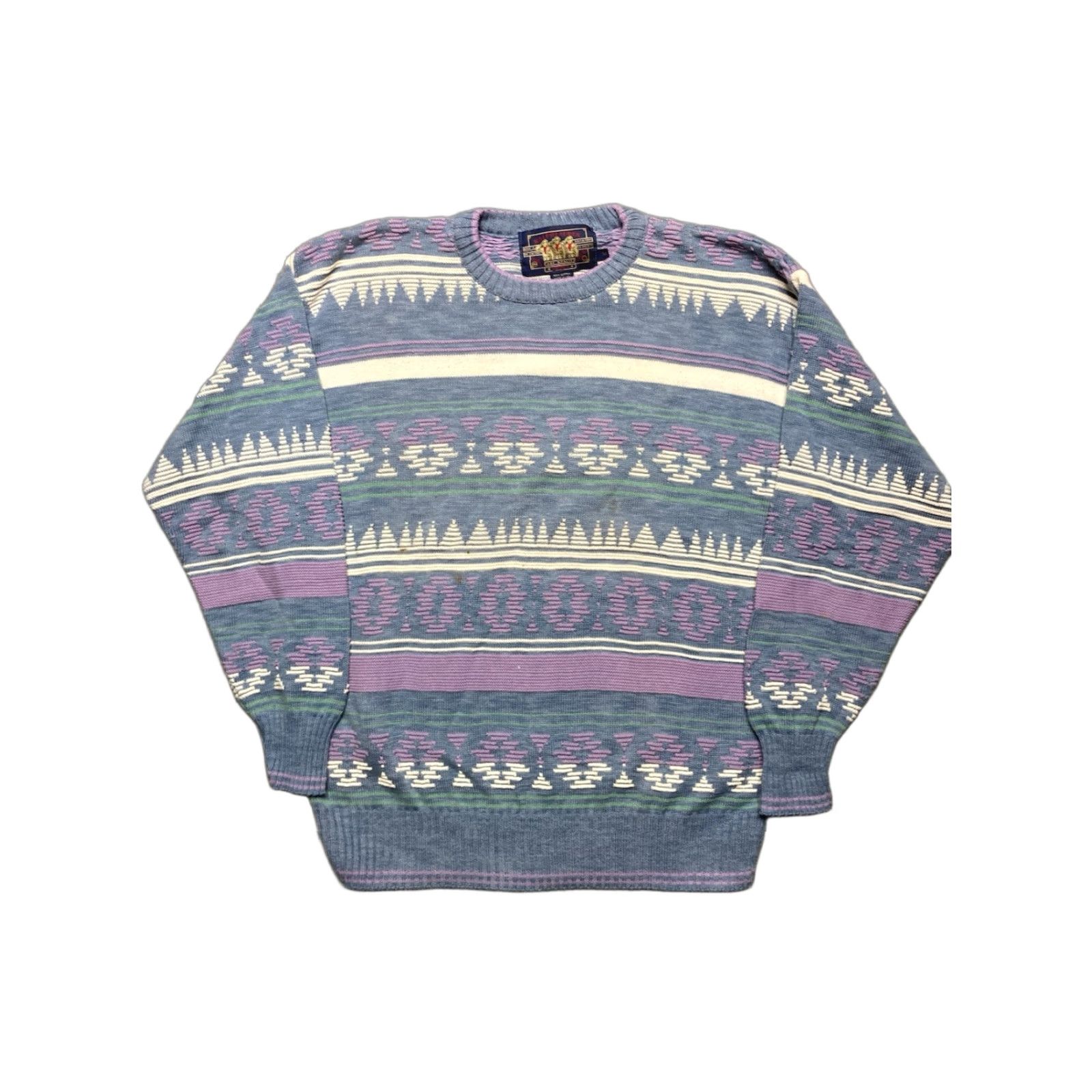 Ralph Lauren VINTAGE Ralph Lauren Knit Sweater Men Chaps Cotton Pastel Aztec Fairy Kei Medium Shirt Size US M / EU 48-50 / 2 - 1 Thumbnail