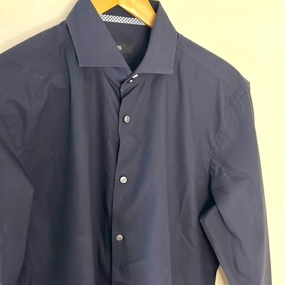 Hugo Boss Slim fit shirt - BOSS-size 15.5-Dk Navy-100% Ctn Size 38R - 1 Thumbnail