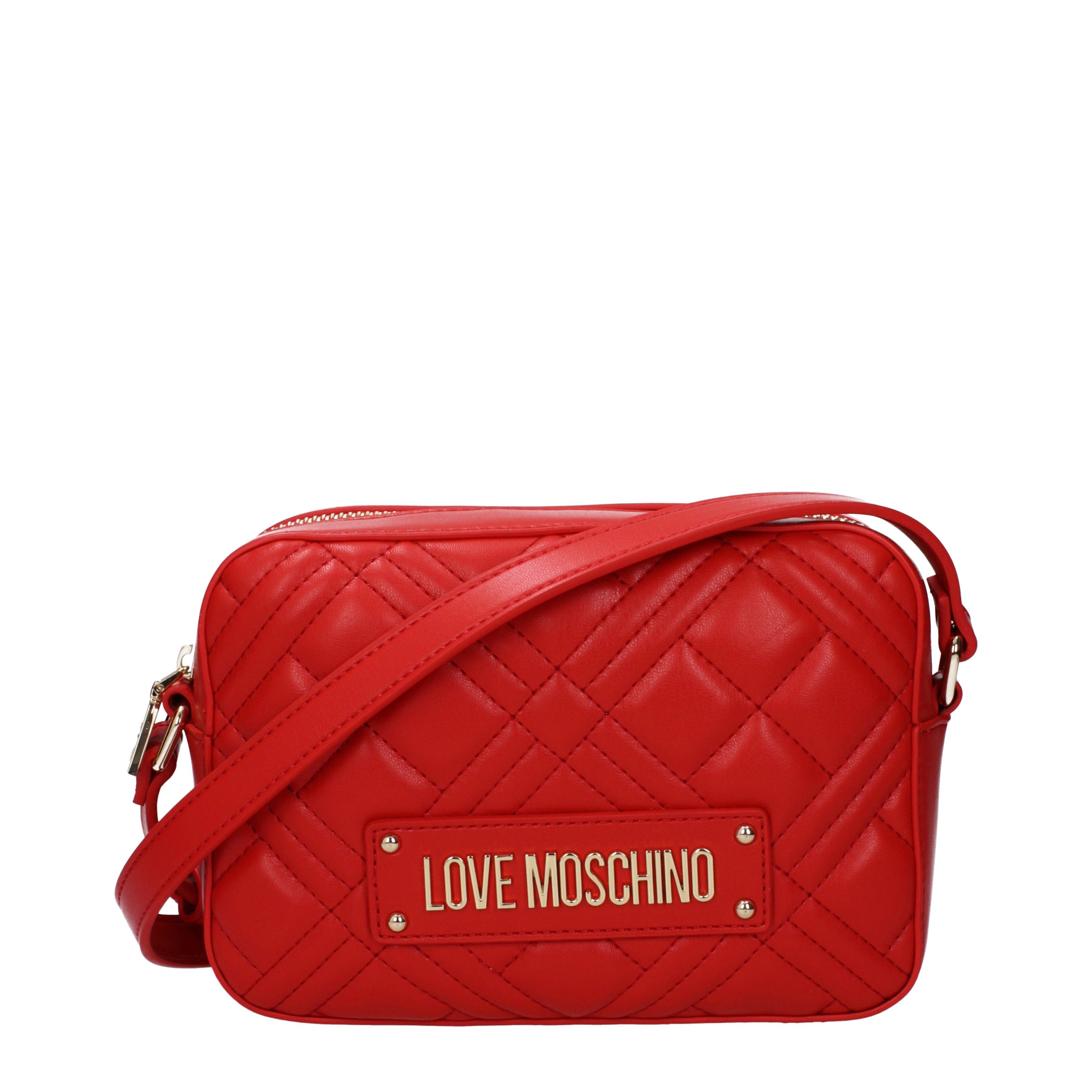 Love Moschino Crossbody Bag In Polyurethane in Beige, Women's