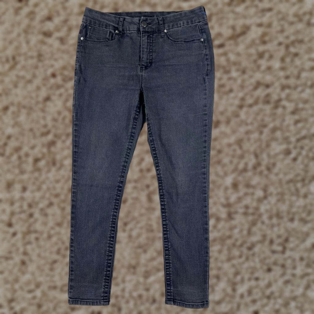 Vintage Seven7 Women's Skinny Jeans 12 Black Denim Mid Rise Cotton Blend Embroidered Vintage Style Size 34" / US 12 / IT 48 - 1 Thumbnail