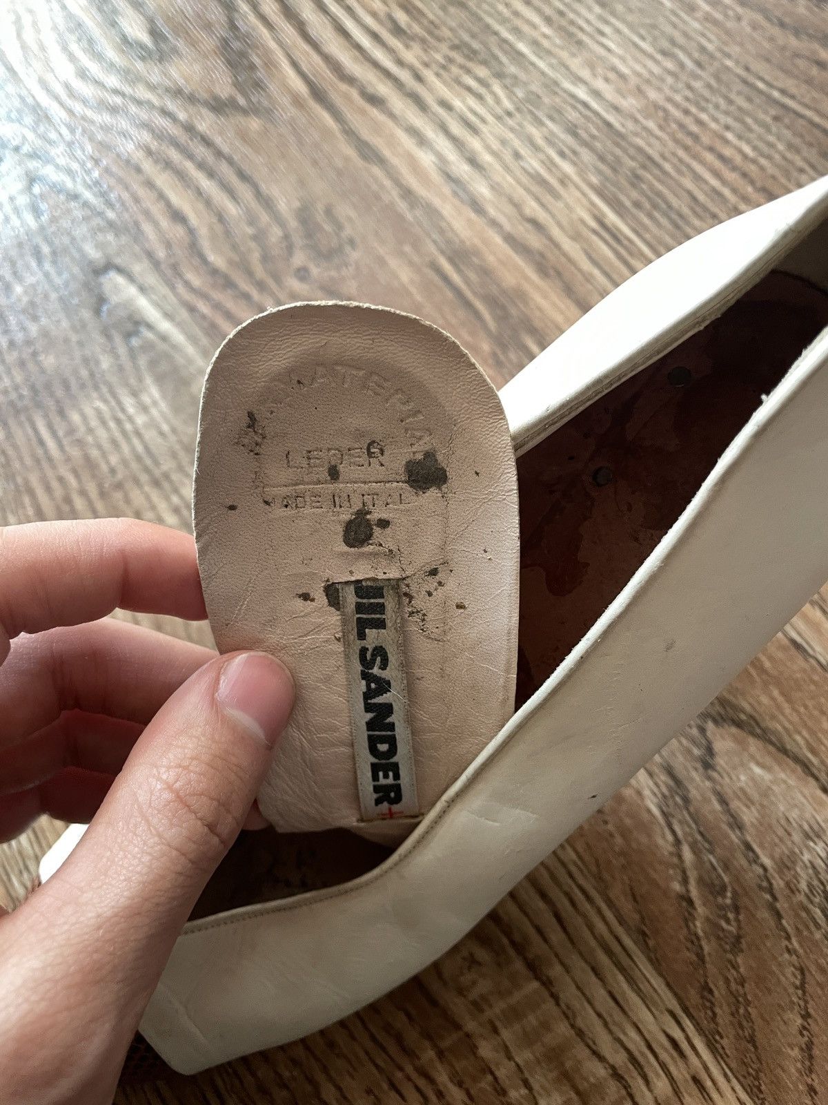 Jil Sander × Vintage Women's JIL SANDER Mule Heel's white Leather Shoes Size 39 Size US 8 / IT 38 - 13 Thumbnail