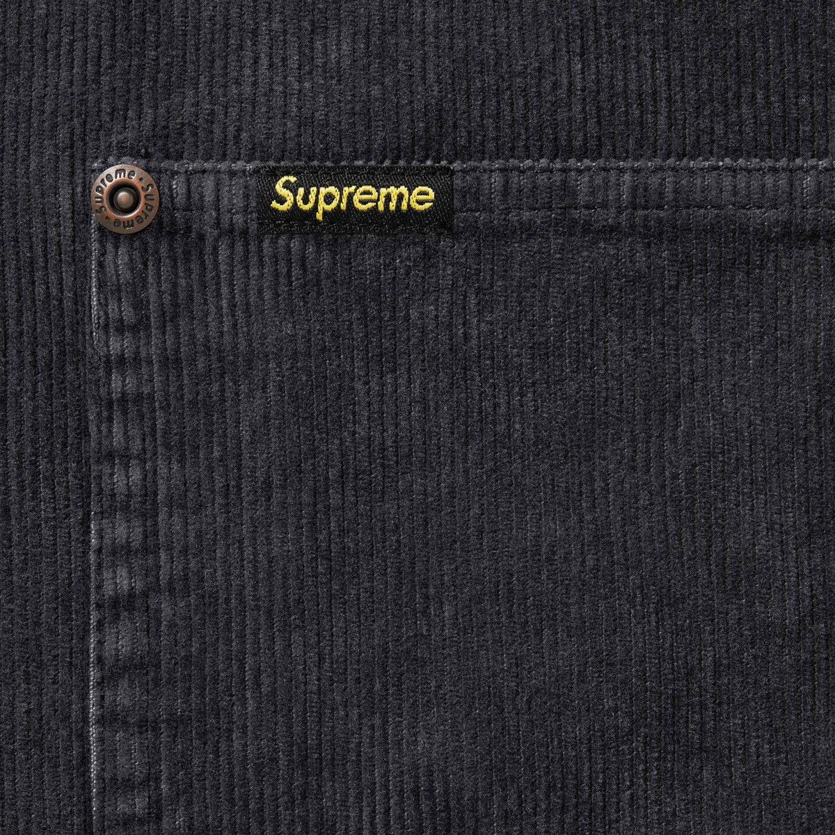 Supreme Supreme Washed Corduroy Zip Up Shirt Size XL Black SS24 ...