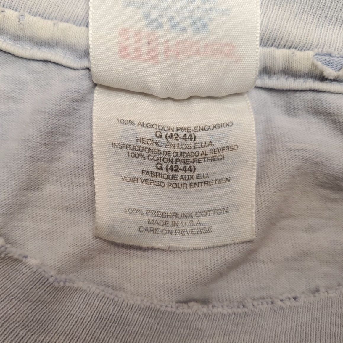Hanes VINTAGE Wolf Shirt Mens L Blue Single Stitch Nature AOP Outdoors Made in USA TEE Size US L / EU 52-54 / 3 - 6 Thumbnail