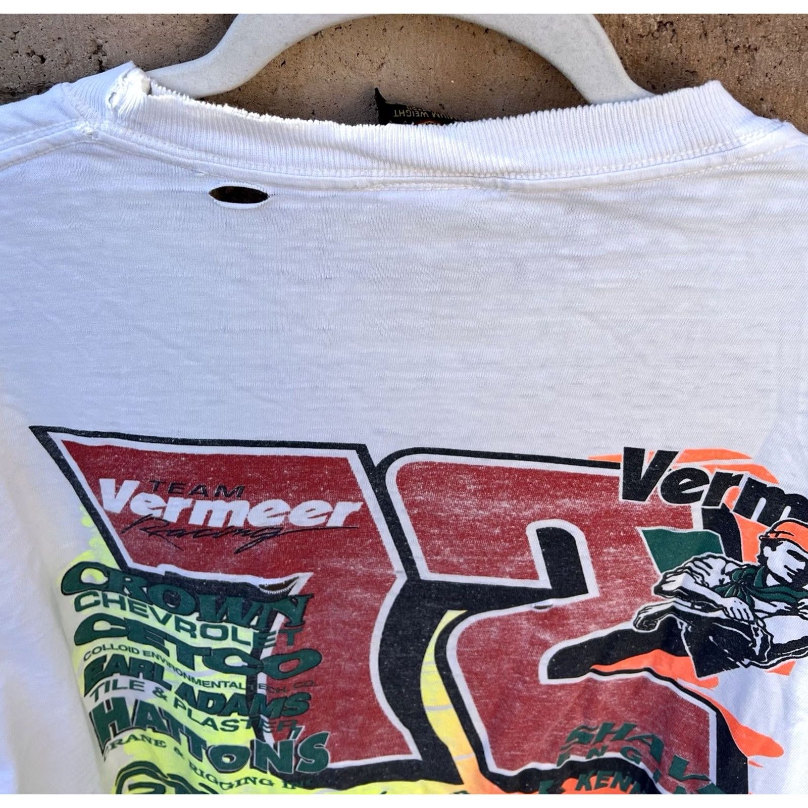 Vintage VINTAGE 1994 Duane Bonini Jr 72 Sprint Car Racing Shirt XL Worn Holes Size US XL / EU 56 / 4 - 6 Thumbnail