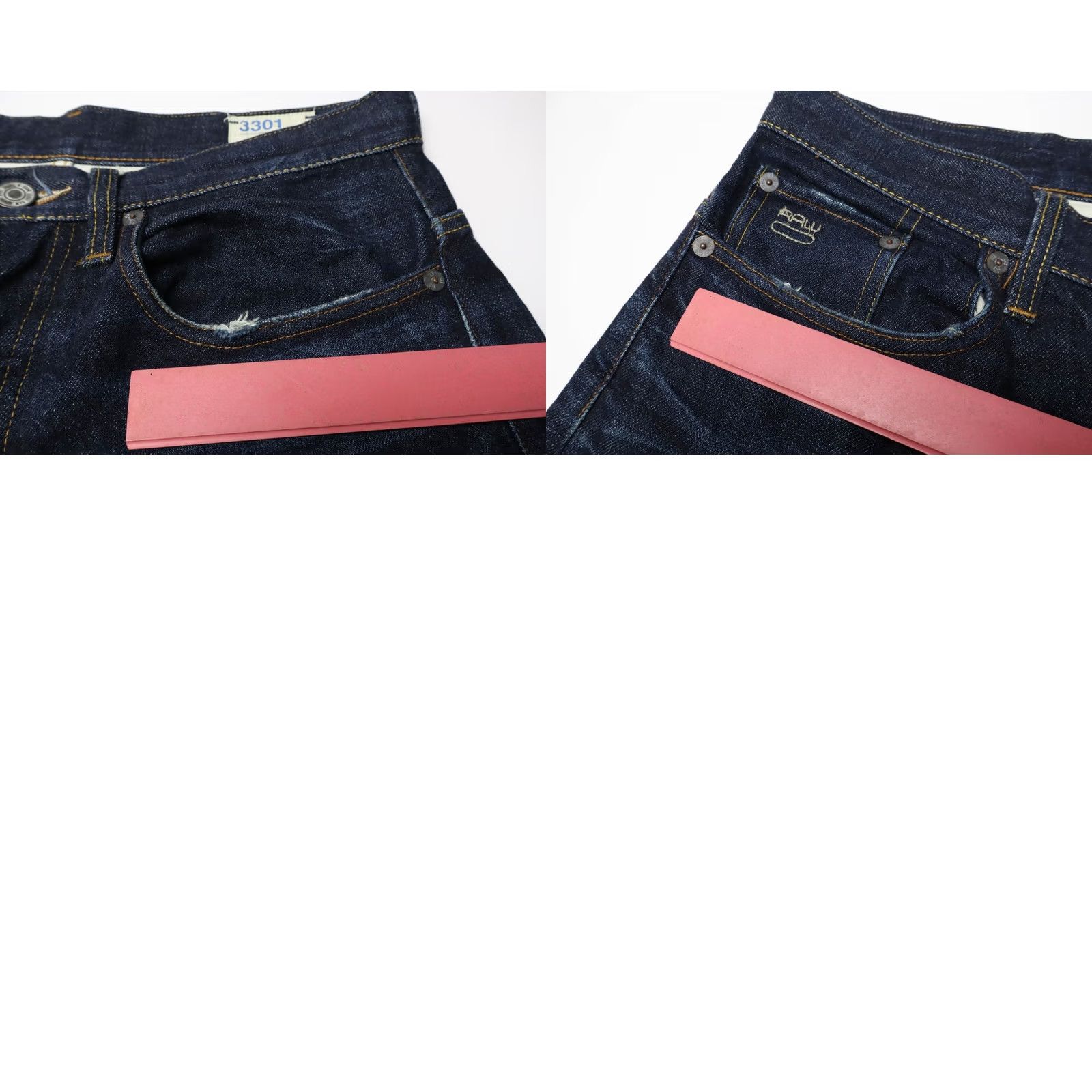 G-Star G-STAR 3301 Straight Jeans Men W30/L32 Button Fly Navy Dark Blue Jeans Size US 30 / EU 46 - 8 Thumbnail