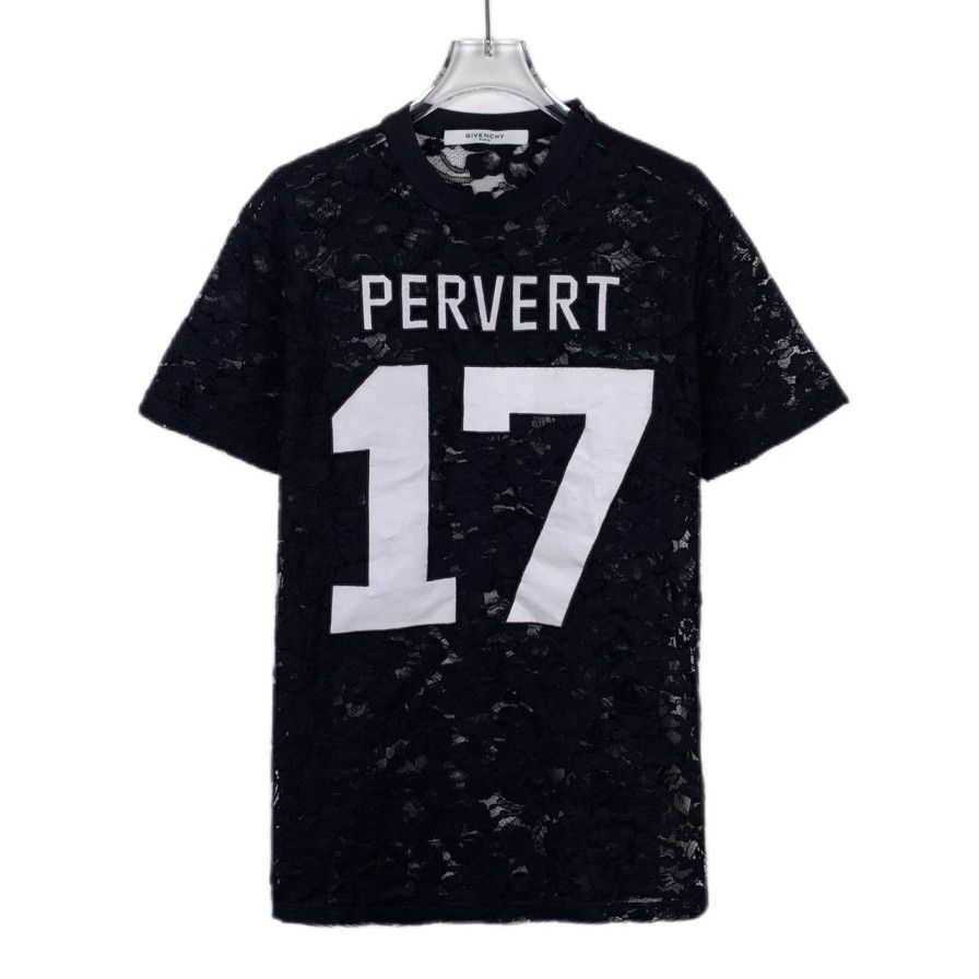 Givenchy Givenchy Black Lace Print Cotton T-Shirt (Size XXS) Size XXS / US 00 / IT 34 - 1 Thumbnail