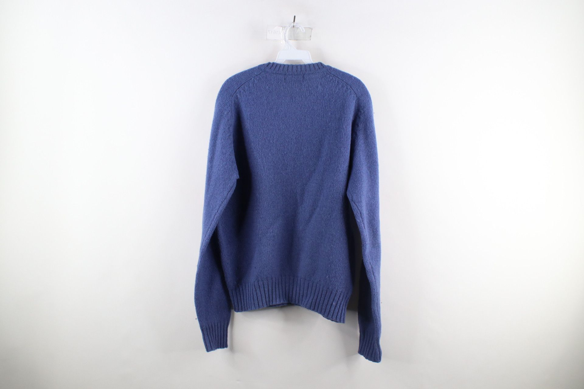 Vintage Vintage 70s Streetwear Shetland Wool Knit Sweater Blue Size US L / EU 52-54 / 3 - 8 Thumbnail