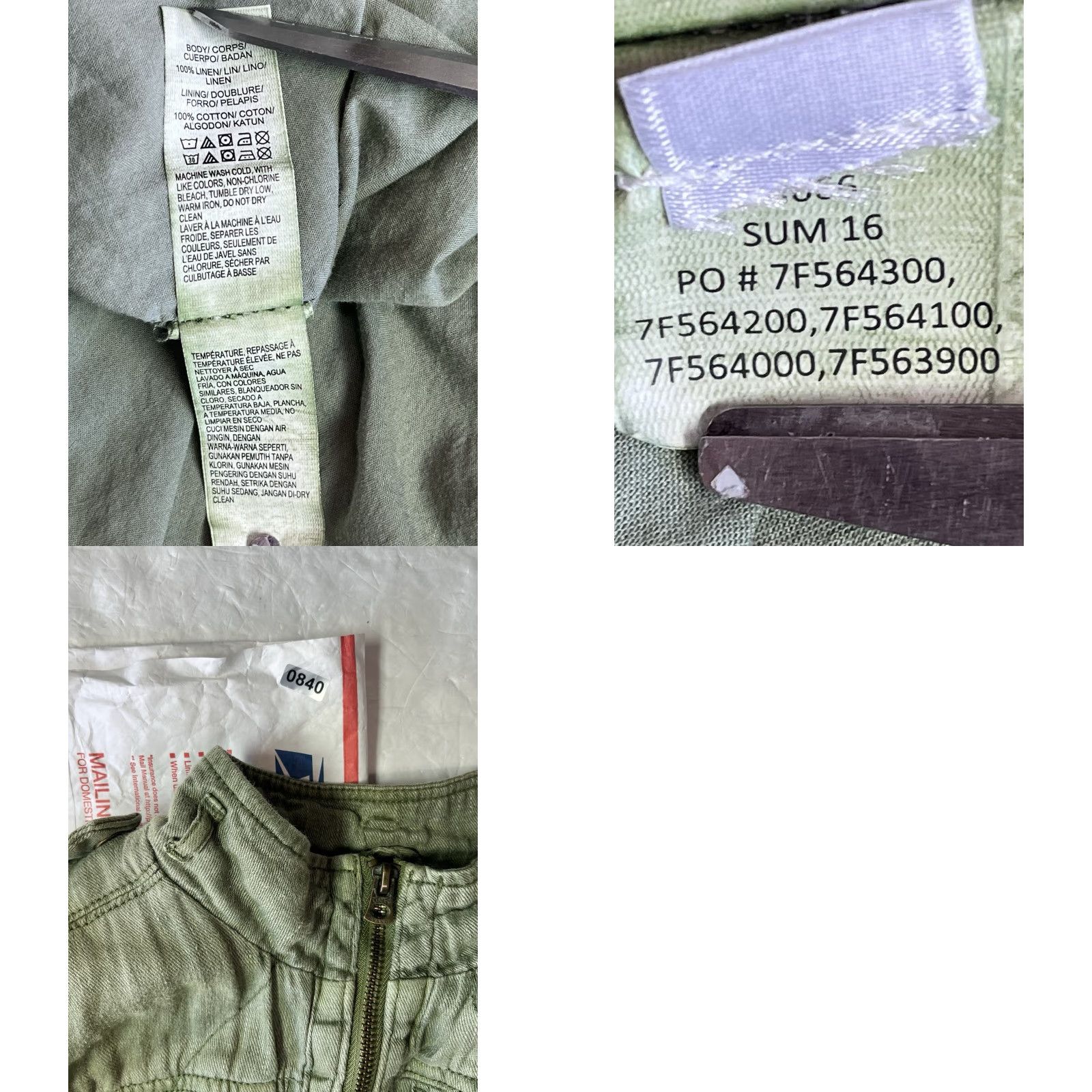 Lucky Brand Lucky Brand Jacket Women XS Green Linen Drawstring Waist Short Sleeve Pockets Breathable Casual Travel Regular Fit Vintage: No Size XS / US 0-2 / IT 36-38 - 9 Thumbnail