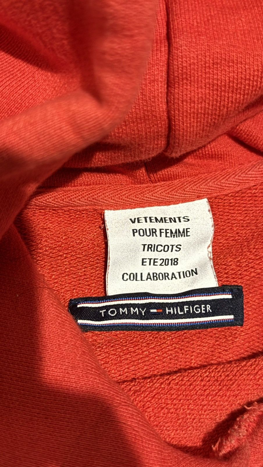 Tommy Hilfiger × Vetements VETEMENTS X TOMMY HILFIGGER 2018 RED HOODIE SM Size US S / EU 44-46 / 1 - 6 Thumbnail