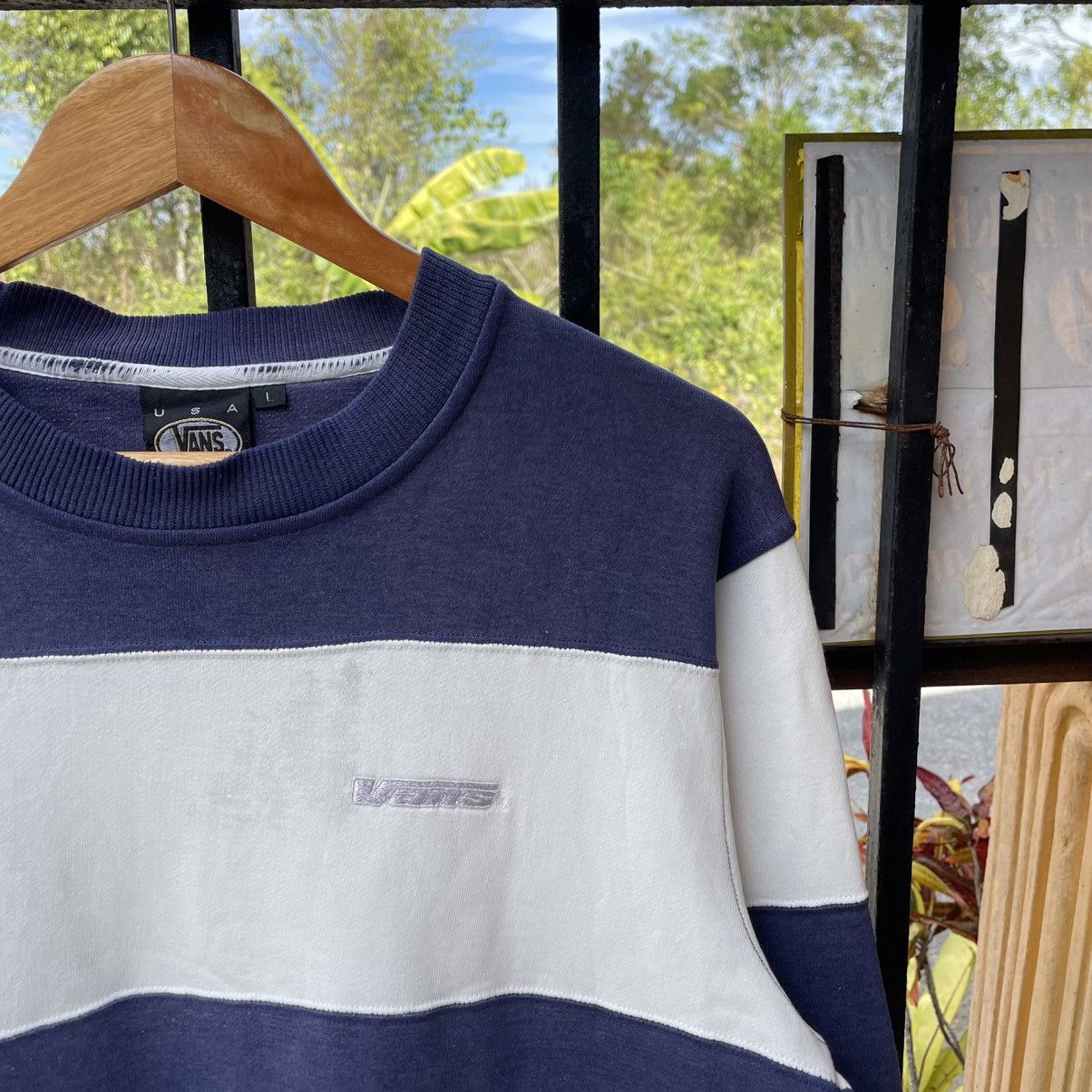 Vans 🔥Vintage 90s Vans Skateboard Small Logo Striped Sweatshirts Size US M / EU 48-50 / 2 - 6 Thumbnail