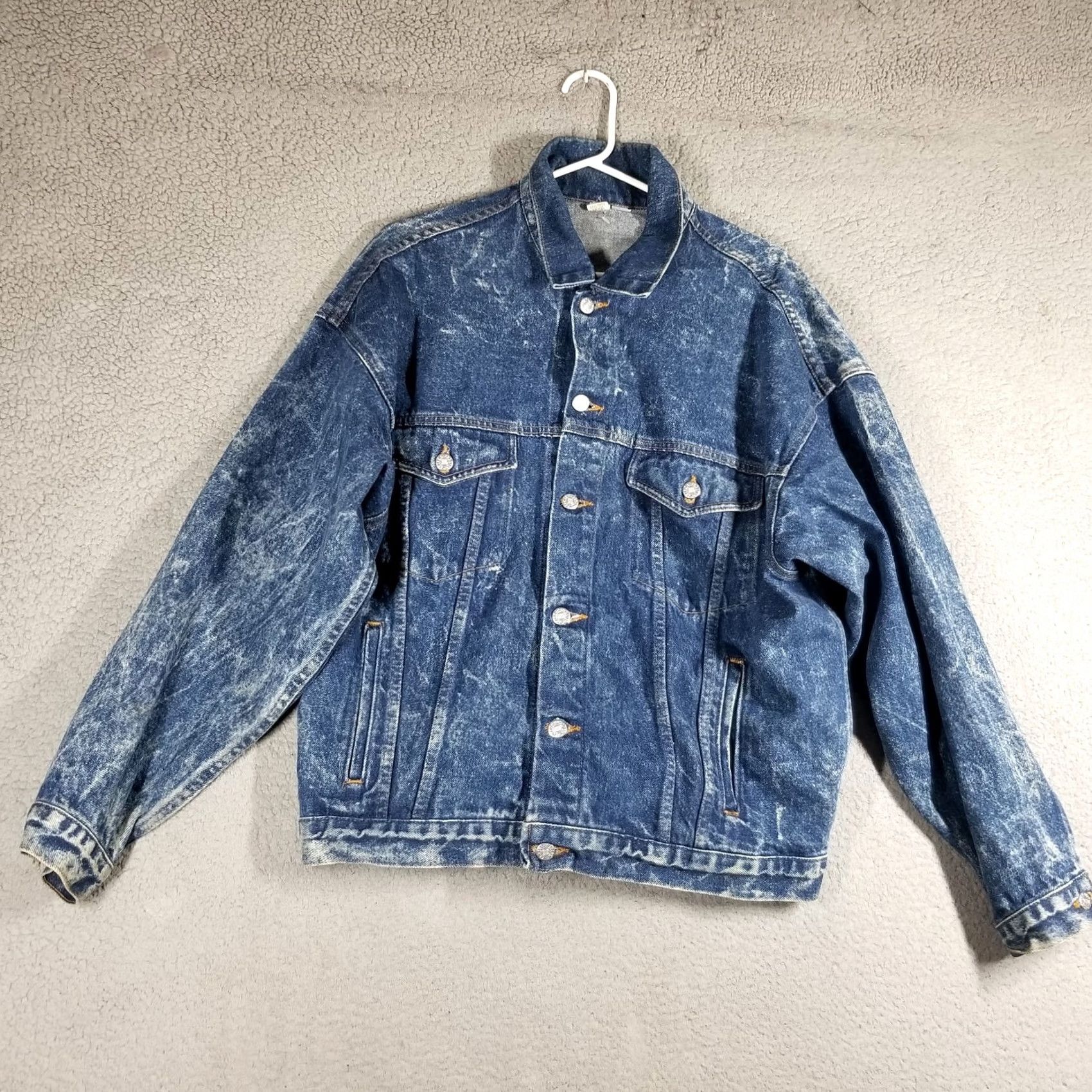 Denime Vintage Rolling Rock Denim Jacket Mens L 90s Acid Wash Blue Bomber Button - 33 Size US L / EU 52-54 / 3 - 2 Thumbnail