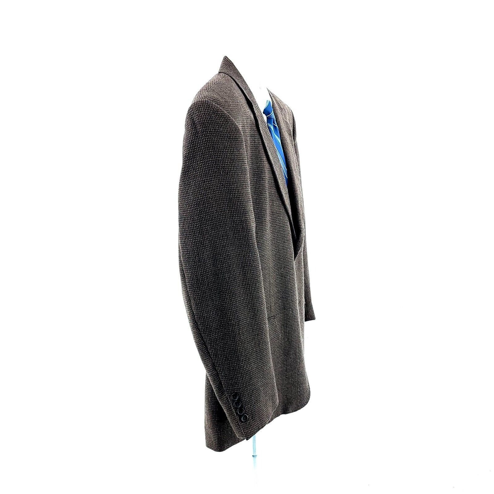 Pronto Uomo Pronto Uomo Tweed Wool 2 Button Sport Coat 44R Brown Blue Ta Size 44R - 8 Thumbnail