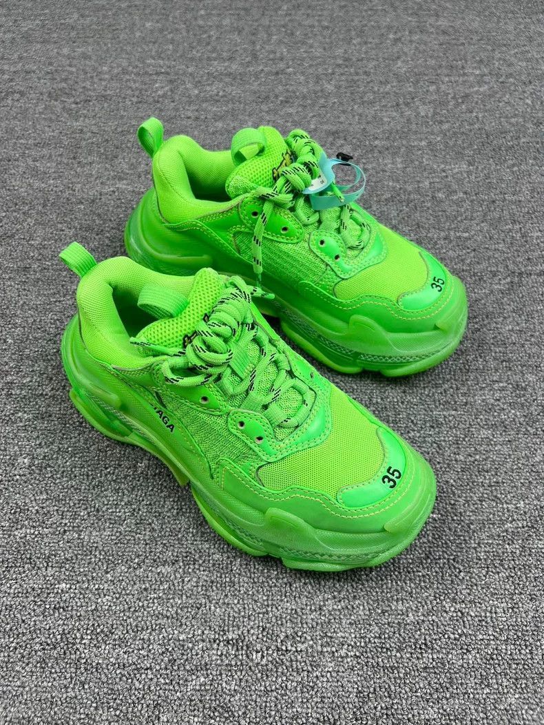 Balenciaga Balenciaga Triple S Neon Green Sneakers-2506 Size US 5 / EU 37 - 2 Thumbnail