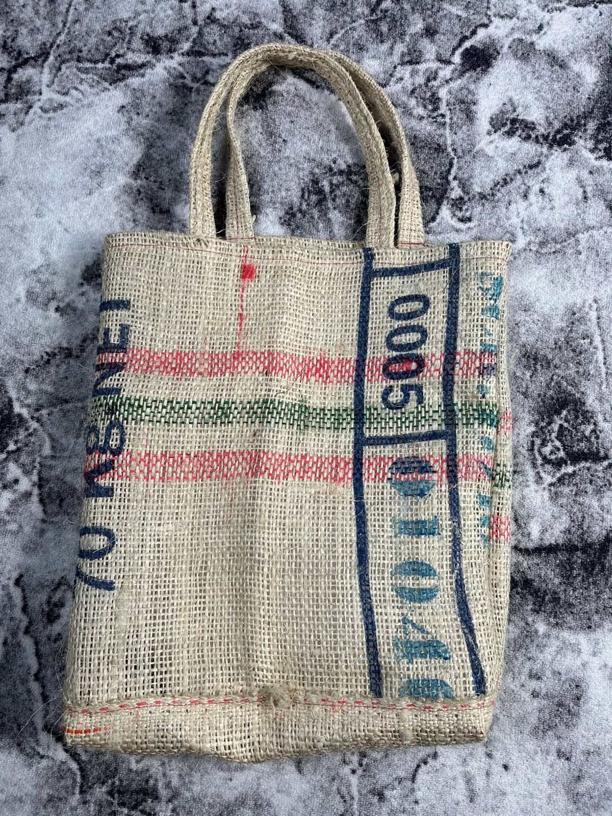 Other Recycled Coffee Sack Tote Bag Burlap Market Shopper Size ONE SIZE - 10 Thumbnail