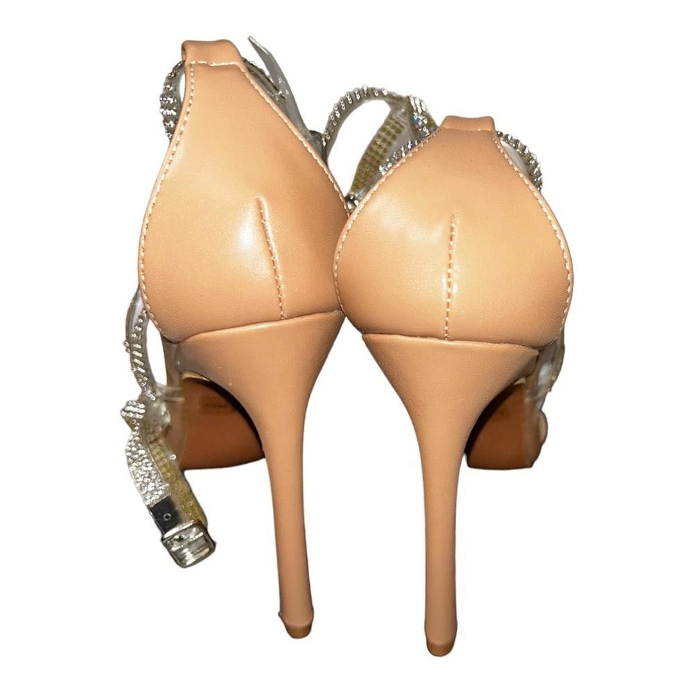 Lulus Lulus NIB Damsia Light Nude Rhinestone Ankle Strap Heels 6.5 Size US 6.5 / IT 36.5 - 5 Thumbnail