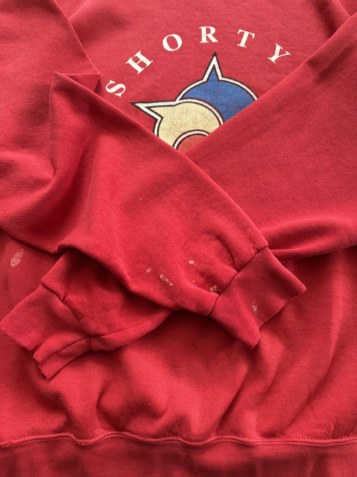 Shorty's Skateboards × Spitfire × Vintage Vintage 90s Shorty’s Skateboarding USA Faded Red Sweatshirt Size US L / EU 52-54 / 3 - 5 Thumbnail