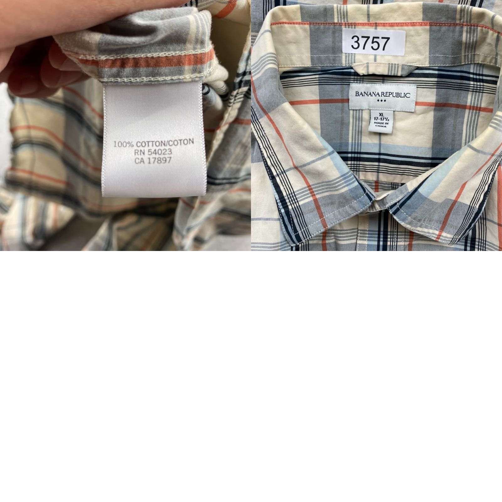 Banana Republic Banana Republic Shirt Mens XL Multicolor Plaid Long Sleeve Flap Pocket Button-Up Size US XL / EU 56 / 4 - 9 Thumbnail