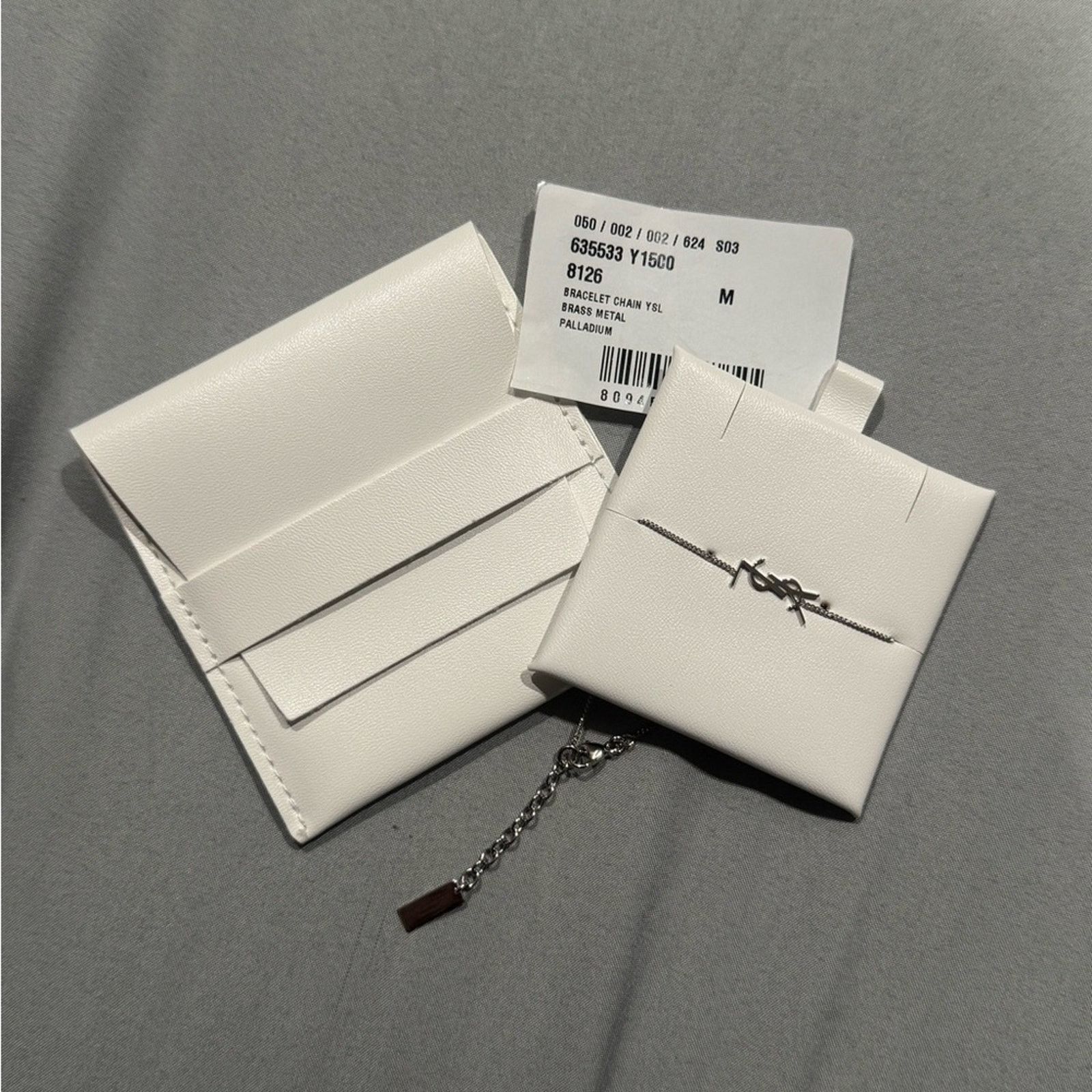 Yves Saint Laurent Silver Cassandre charm YSL bracelet Size ONE SIZE - 1 Thumbnail
