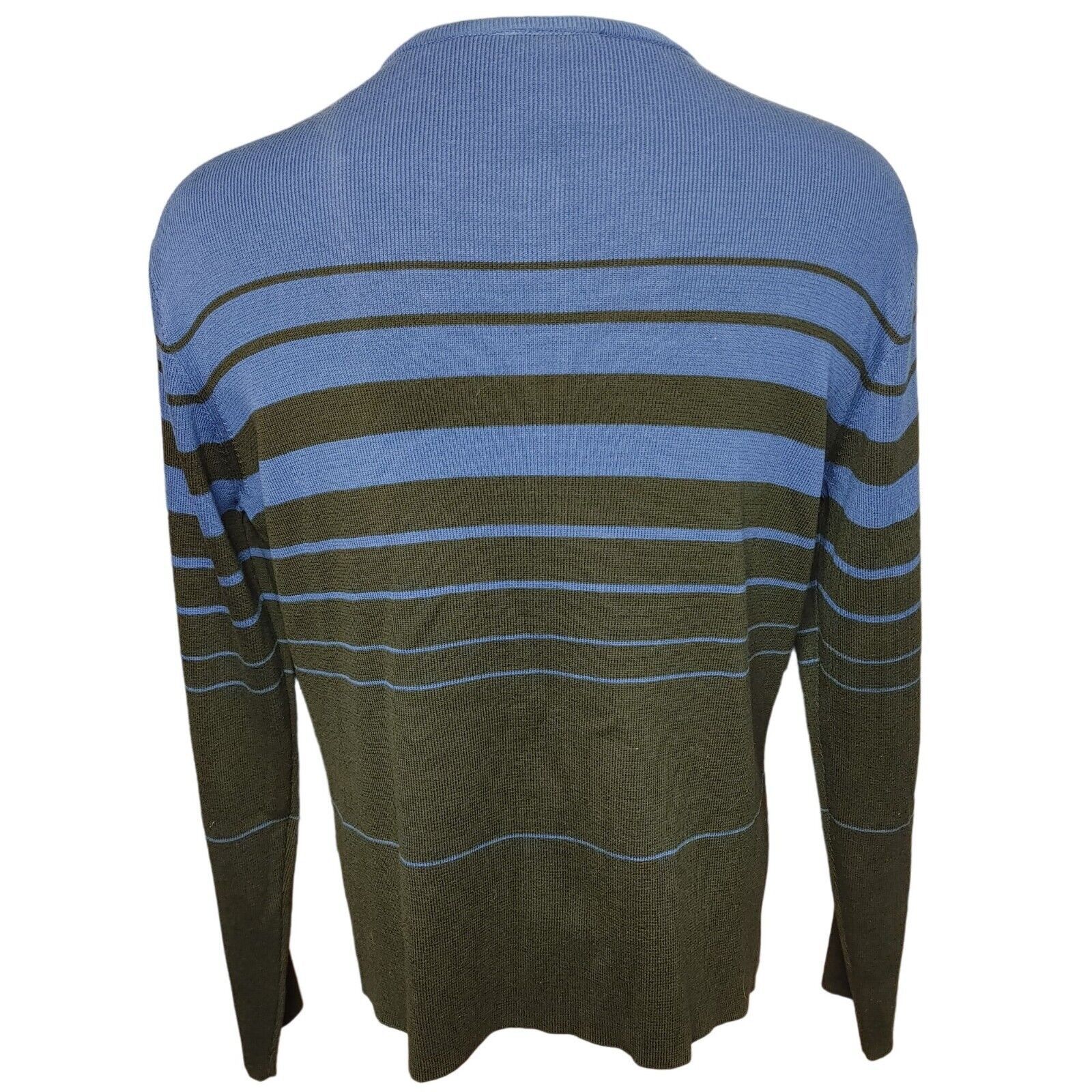 Talbots Talbot's Women's Navy Blue/Black Stripped Long Sleeve Button Size L / US 10 / IT 46 - 2 Thumbnail