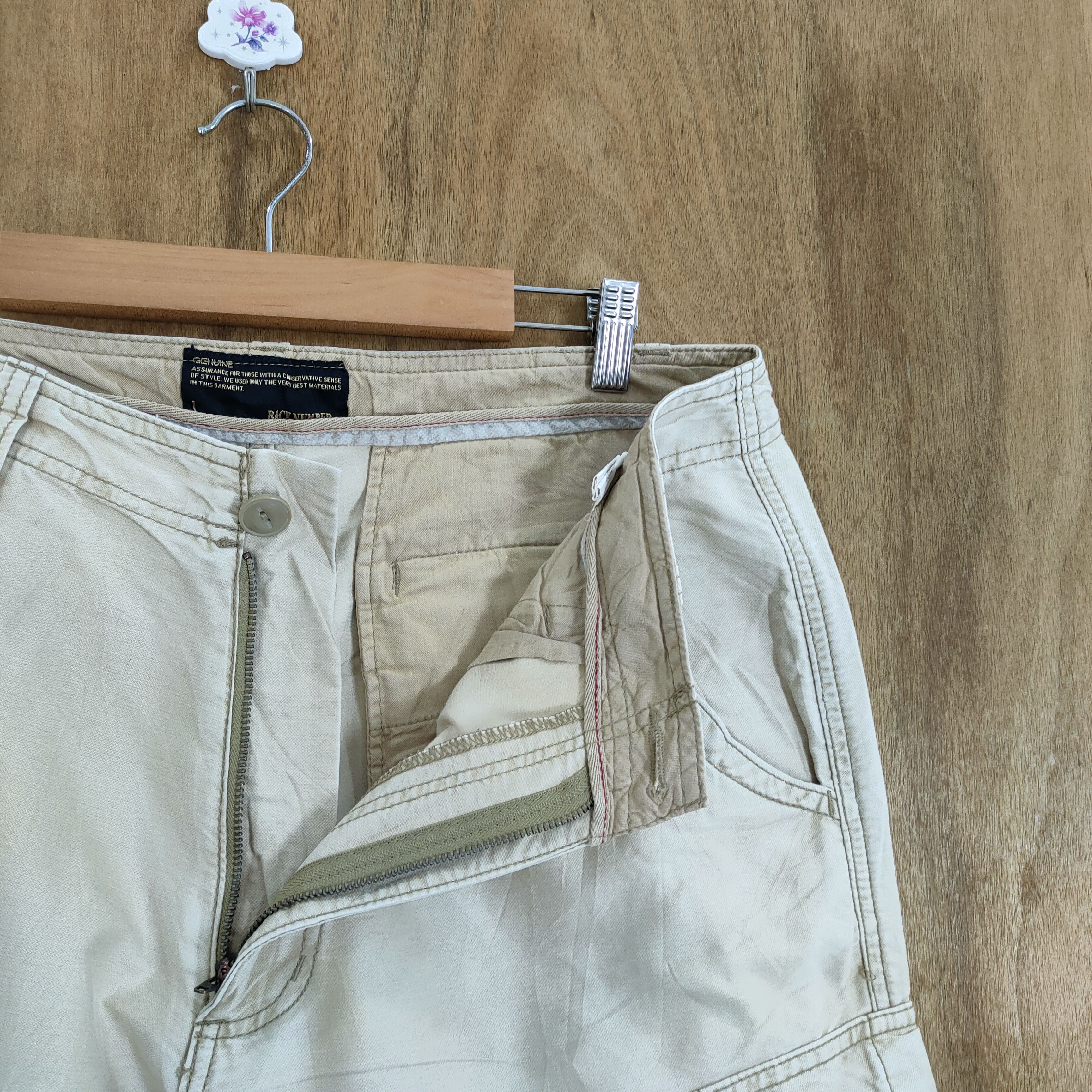 Japanese Brand × Numbers VINTAGE BACK NUMBER WHITE YELLOW BAGGY CARGO PANTS Size US 34 / EU 50 - 9 Thumbnail