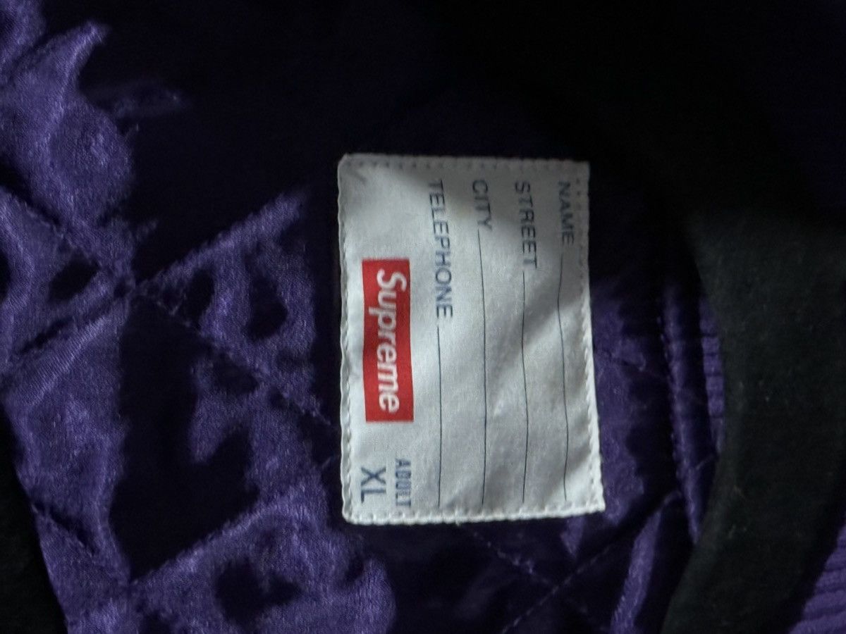 Supreme Supreme Motion Logo Varsity Jacket Purple XL Size US XL / EU 56 / 4 - 4 Thumbnail