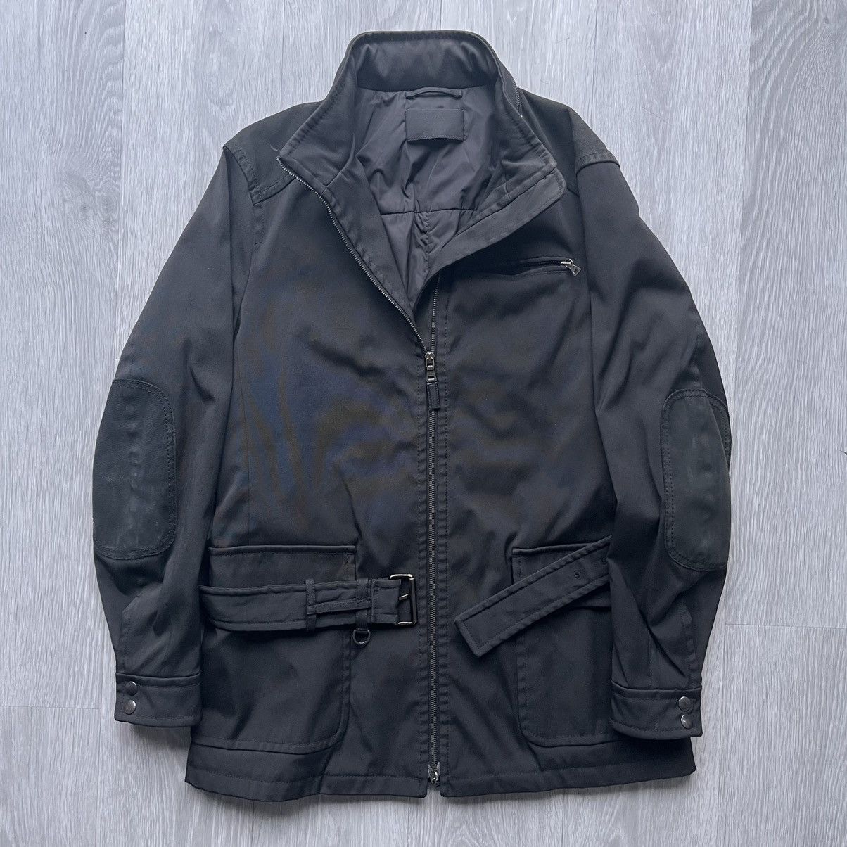 Prada Prada Vintage Belted Biker Jacket Size US L / EU 52-54 / 3 - 1 Thumbnail