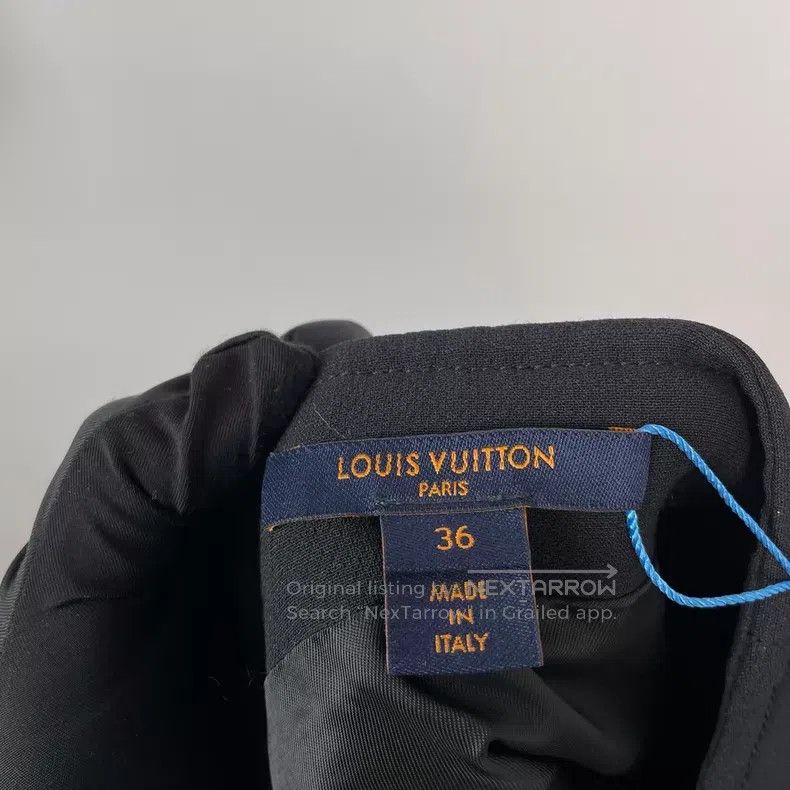 Louis Vuitton Louis Vuitton Black double-breasted gold high-waisted A-li Size 35" - 6 Thumbnail