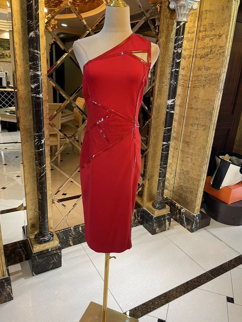 Versace Versace Openwork patchwork one-shoulder dress dress Size M / US 6-8 / IT 42-44 - 1 Thumbnail