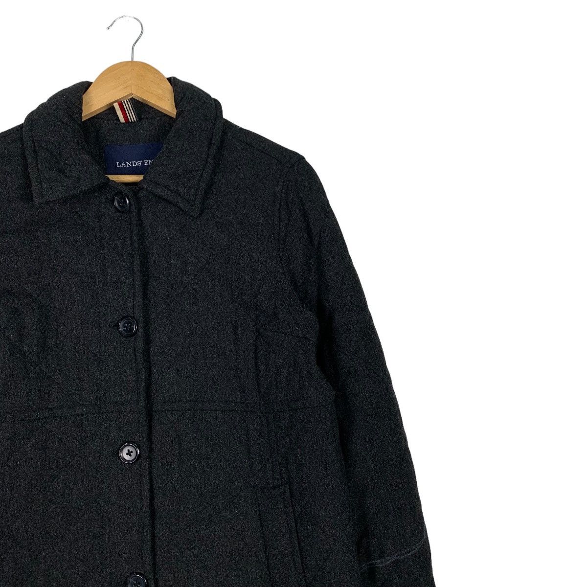 Lands' End LANDS’ END Primaloft Wool Rayon Black Coat #1132-C52 Size L / US 10 / IT 46 - 5 Thumbnail