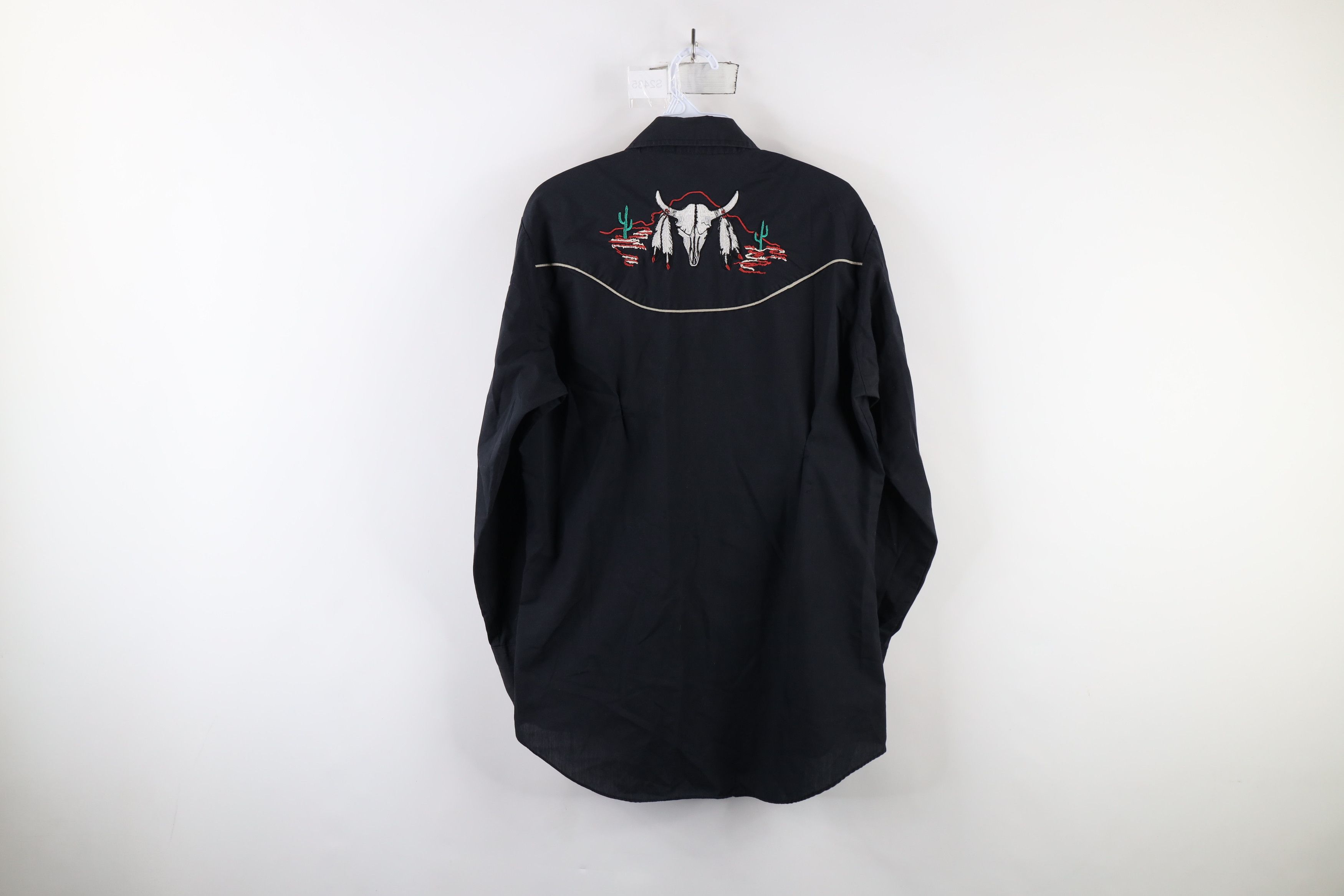 Vintage Vintage 90s Rockabilly Skull Feather Snap Button Shirt Size US M / EU 48-50 / 2 - 12 Thumbnail