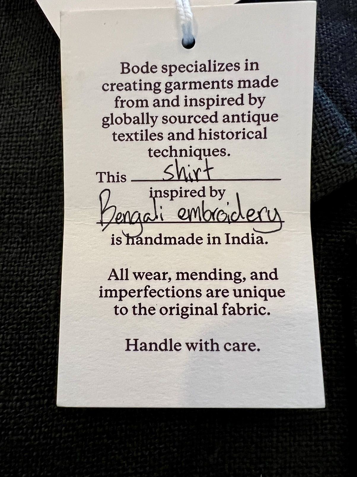 Bode New 1 of 1 Bengali Embroidered Indian Linen Black Shirt L/XL Size US L / EU 52-54 / 3 - 14 Thumbnail
