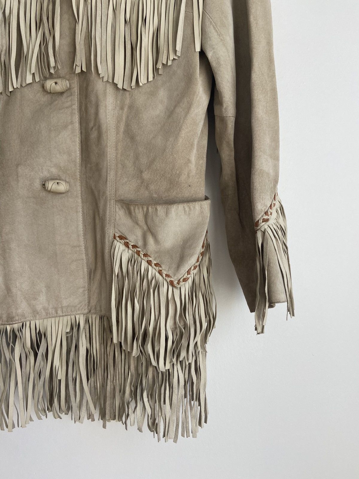 Other Alan Michael USA Vintage Suede Fringe Jacket Size S / US 4 / IT 40 - 5 Thumbnail