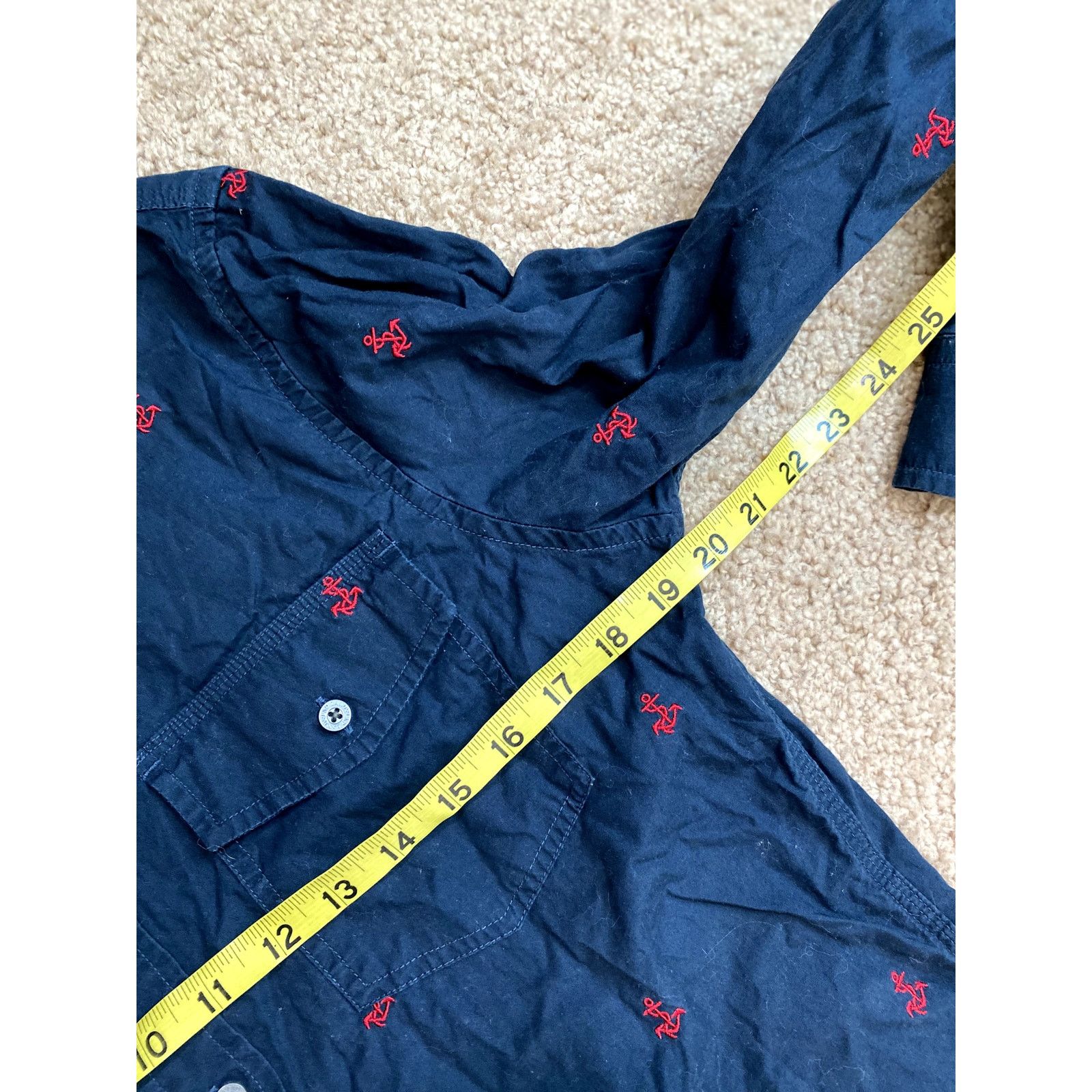Lands' End Men's Blue Anchor Land's End Button Front Shirt S Size US S / EU 44-46 / 1 - 4 Thumbnail