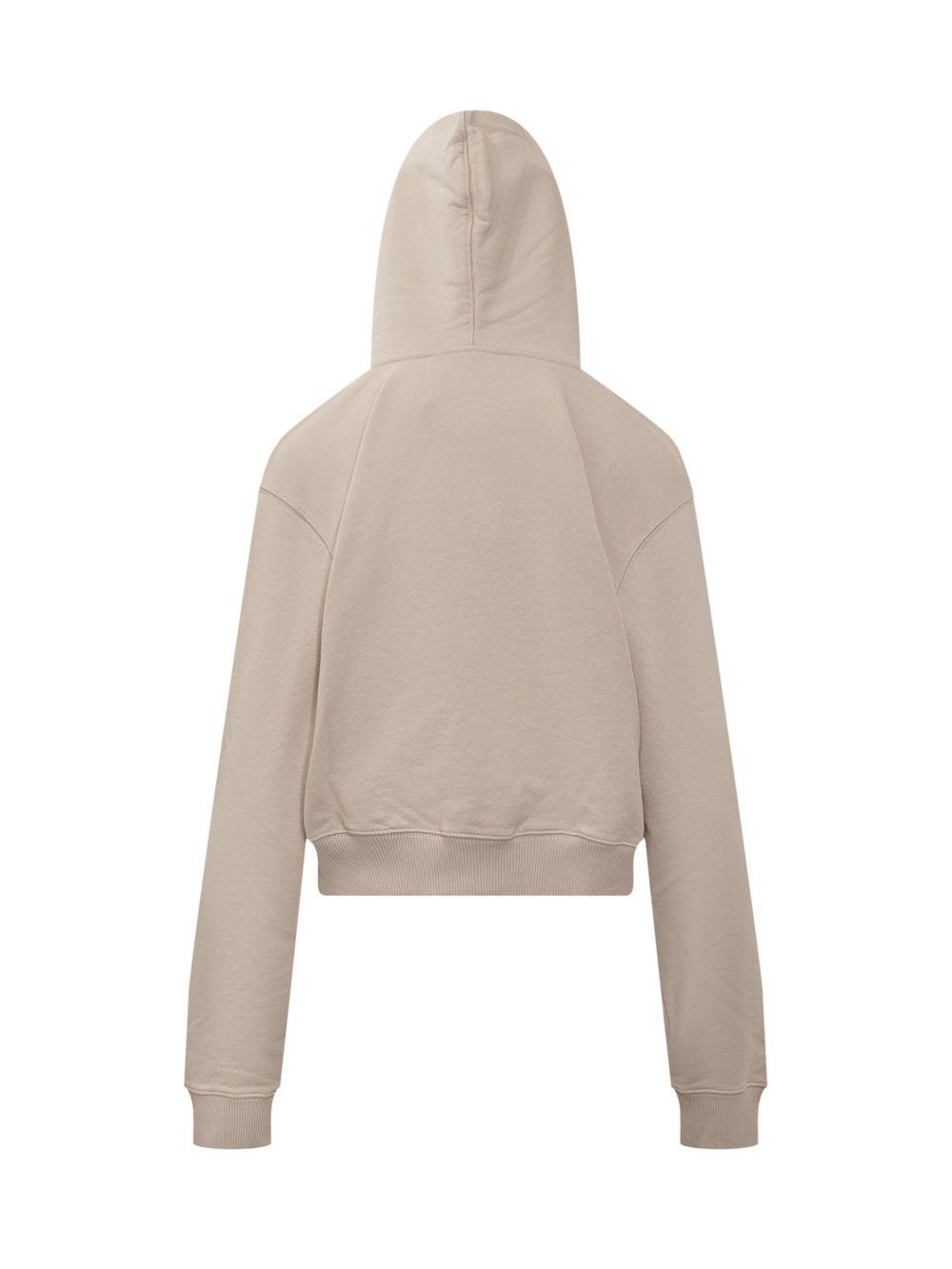 Off-White o1gr1nt1124 Floral Embroidered Logo Crop Hoodie in Beige Size XXS / US 00 / IT 34 - 2 Thumbnail