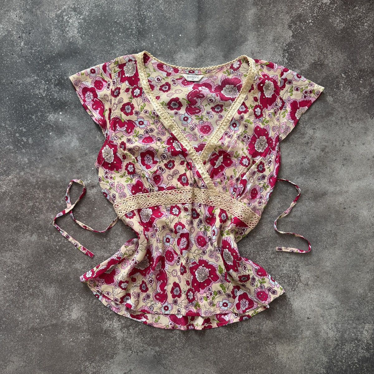 Hysteric Glamour 2000’s Aesthetic Vintage Y2K Boho Floral Babydoll Blouse Top Size L / US 10 / IT 46 - 1 Thumbnail