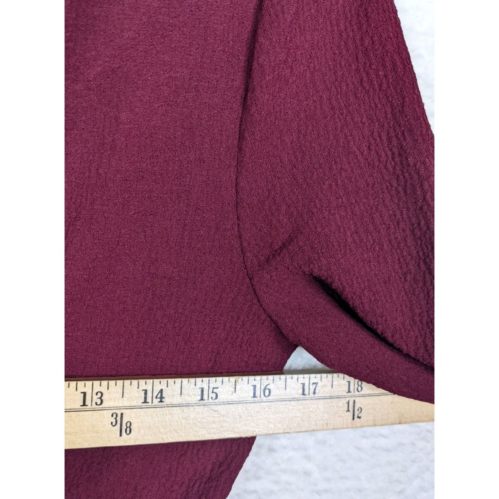 Vintage MNG BASICS Women's Dress V-Neck Long Sleeve Tie Waist A-Line XS Red Solid Dress Sz XS Womens Regular Fit & Flare Size XS / US 0-2 / IT 36-38 - 4 Thumbnail