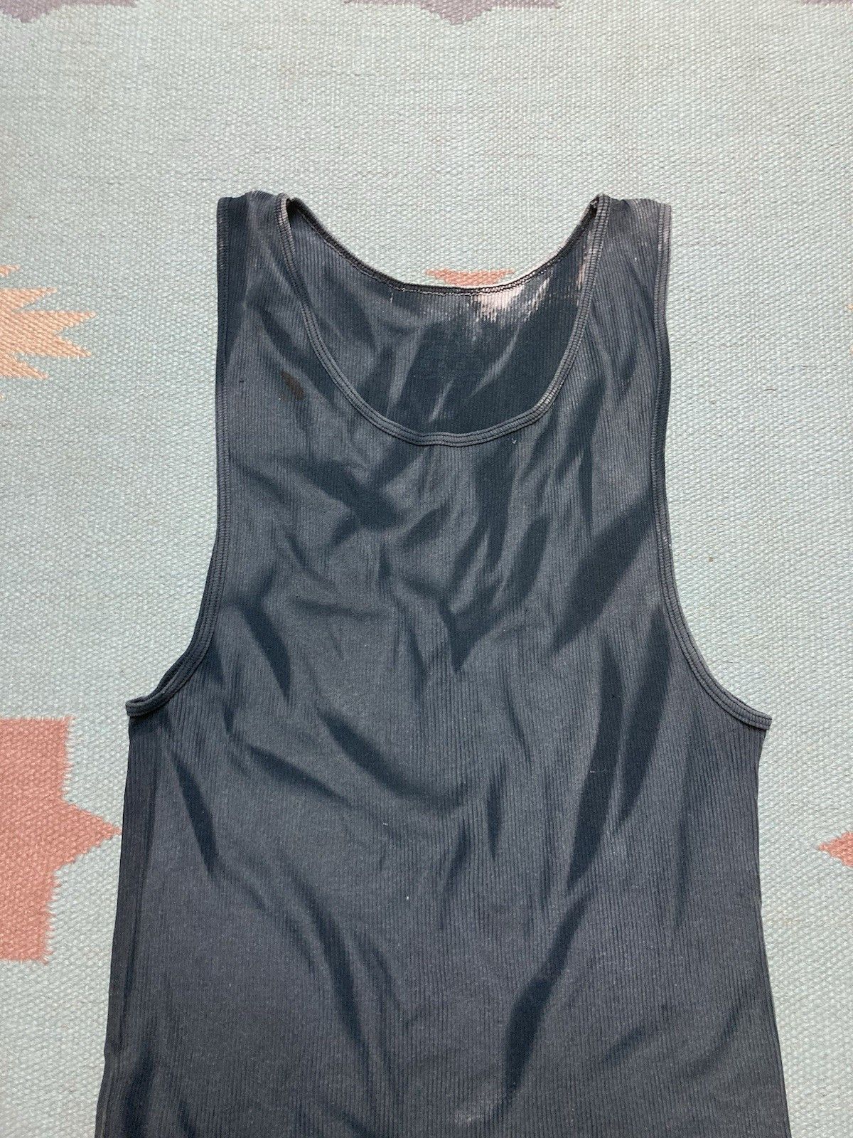 Vintage Fruit loom ribbed tank top beater shirt faded cotton XL Size US XL / EU 56 / 4 - 3 Thumbnail