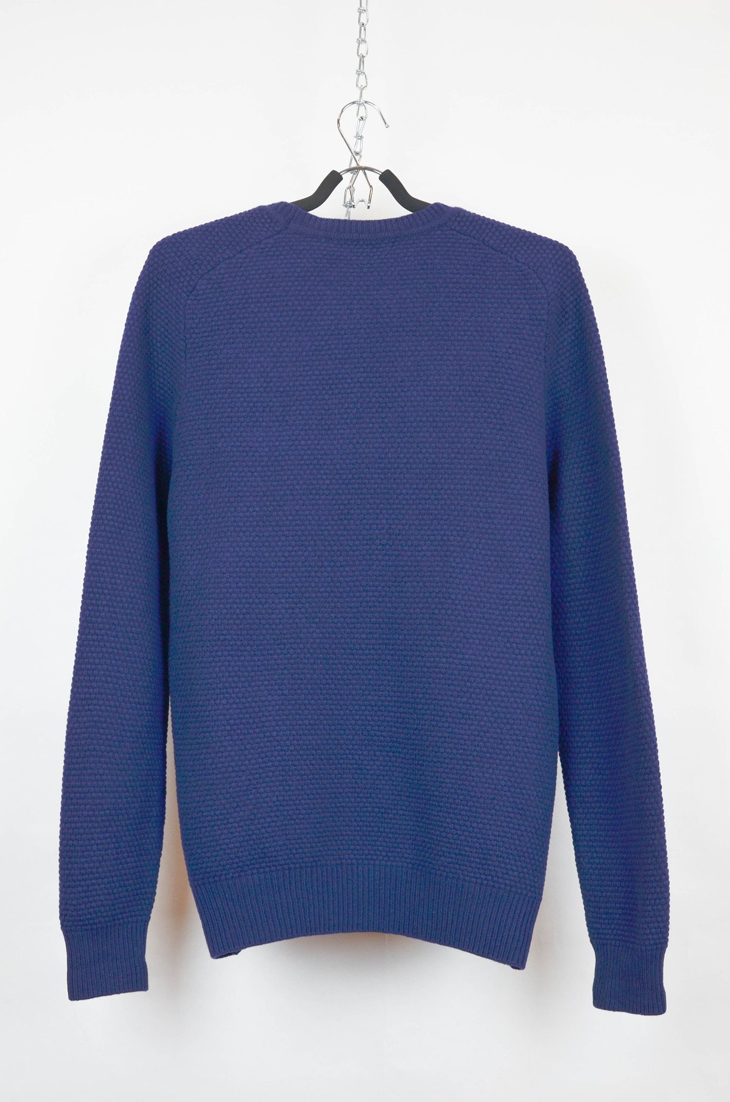 Orlebar Brown ORLEBAR BROWN Waffle Knit Lambswool Navy Sweater - L Size US M / EU 48-50 / 2 - 2 Thumbnail